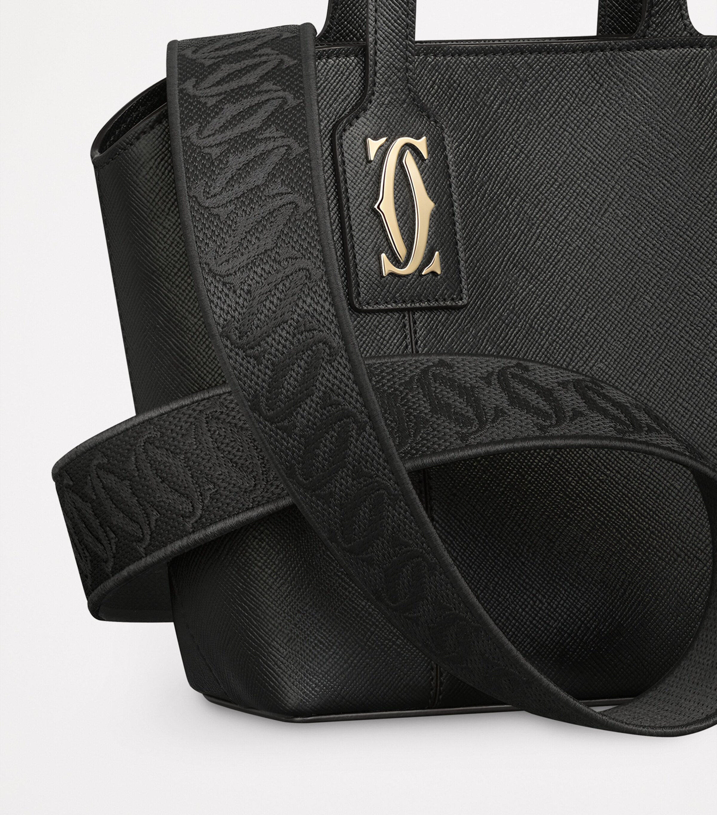 Mini Leather C de Cartier Tote Bag BLACK Image 7