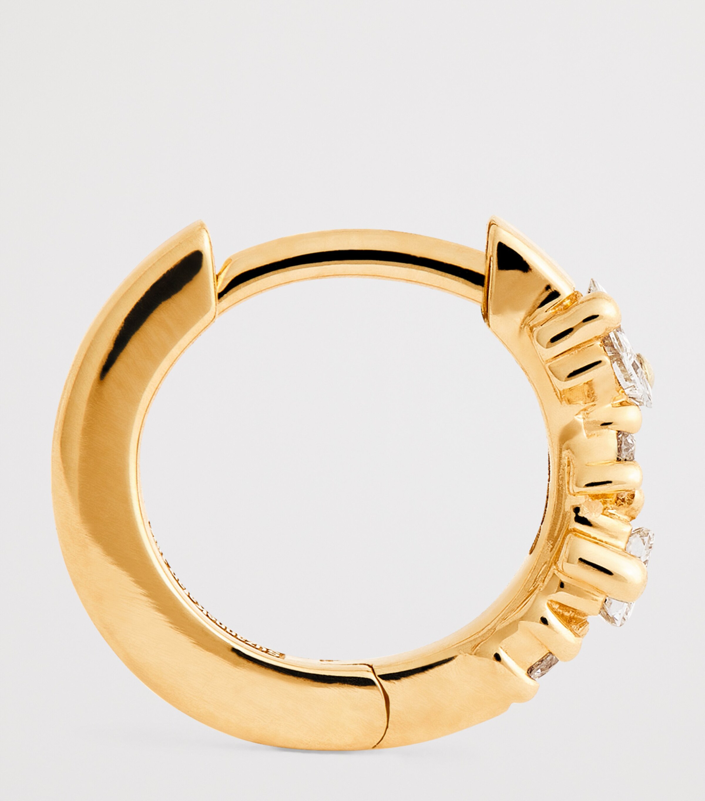 Suzanne Kalan Yellow Gold and Diamond Princess Huggie Earrings