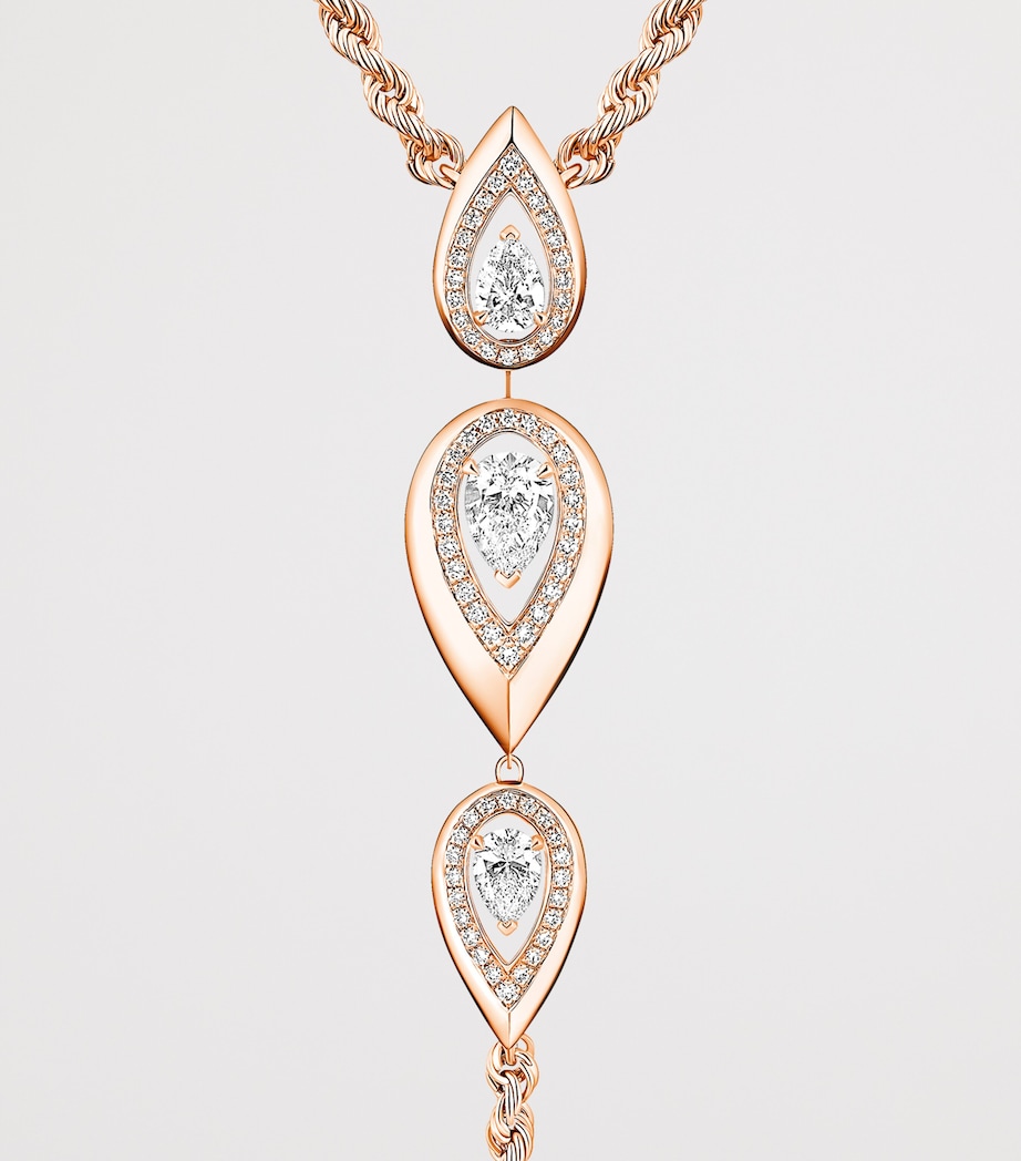 Messika Fiery Pink Gold and Diamond Tie Necklace Pink Gold Image 3