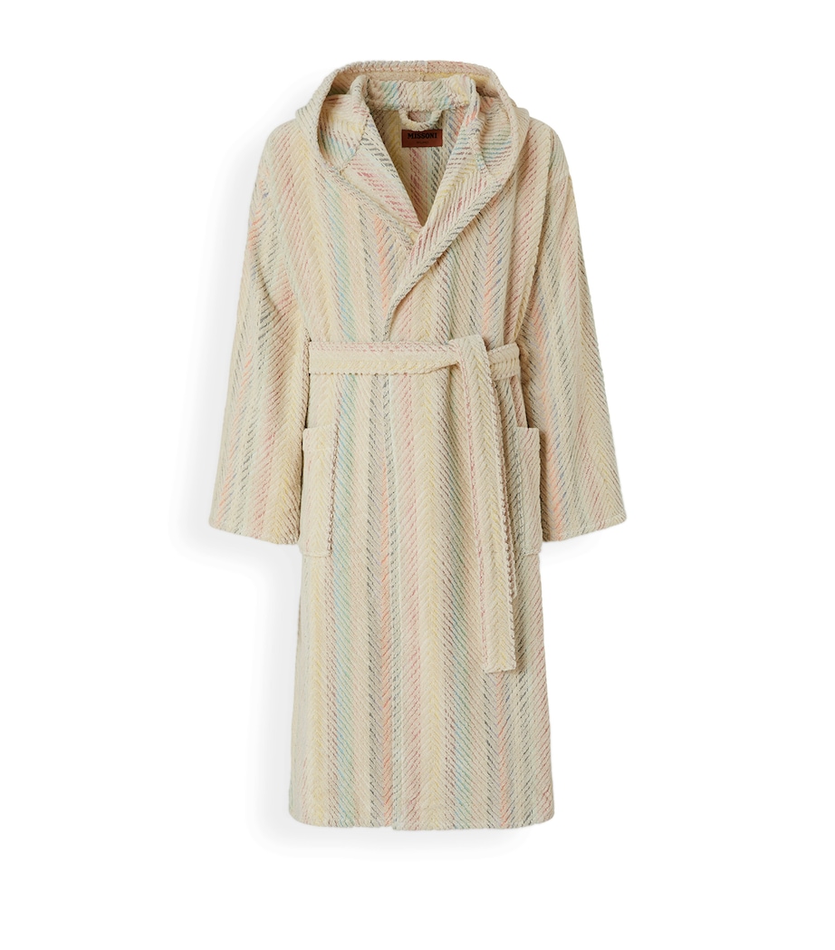 Towelling Herringbone Harmony Robe (Large) 100 - MULTI Image 1