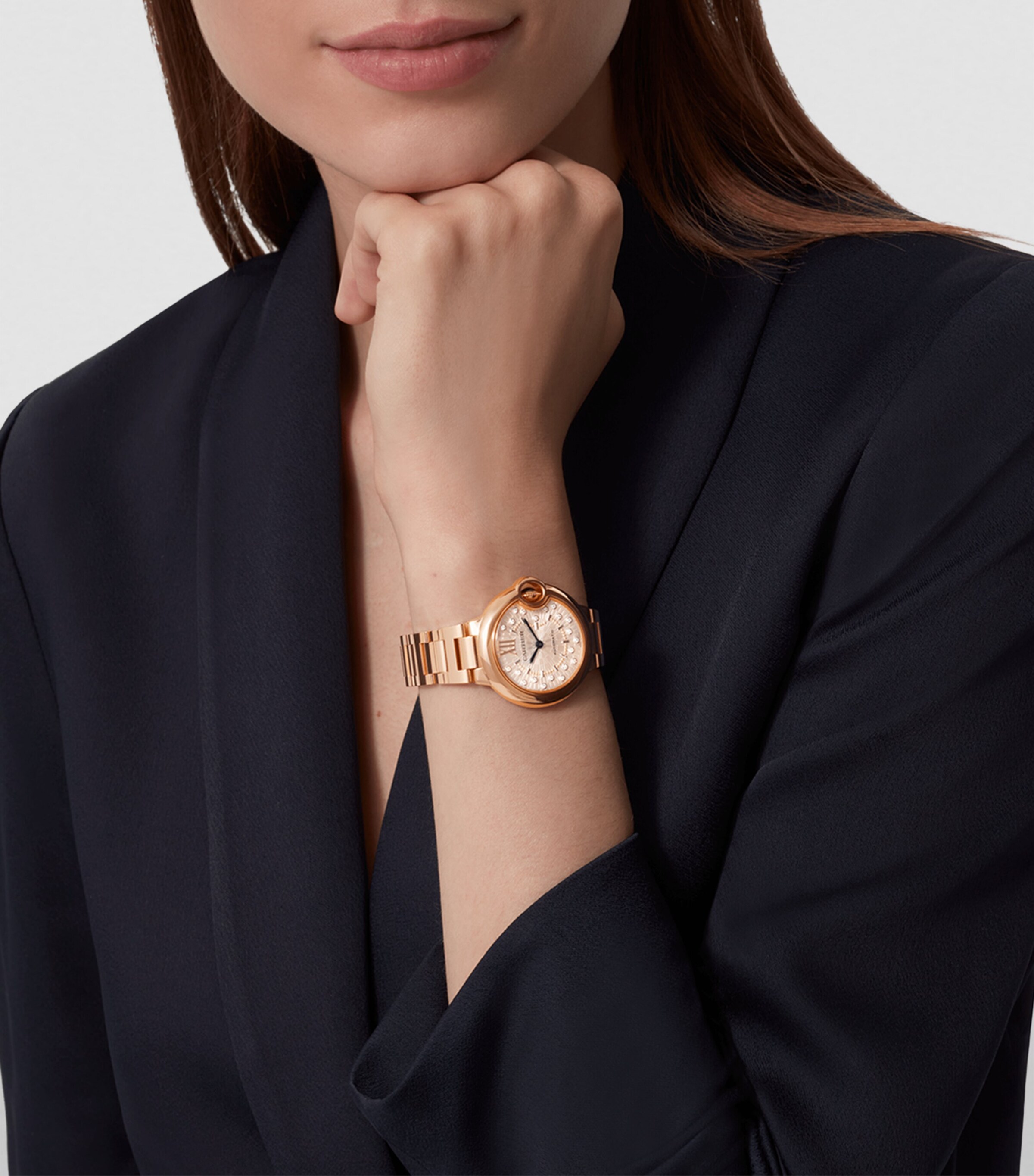 Cartier Rose Gold and Diamond Ballon Bleu de Cartier Watch 33mm Rose Gold Image 9
