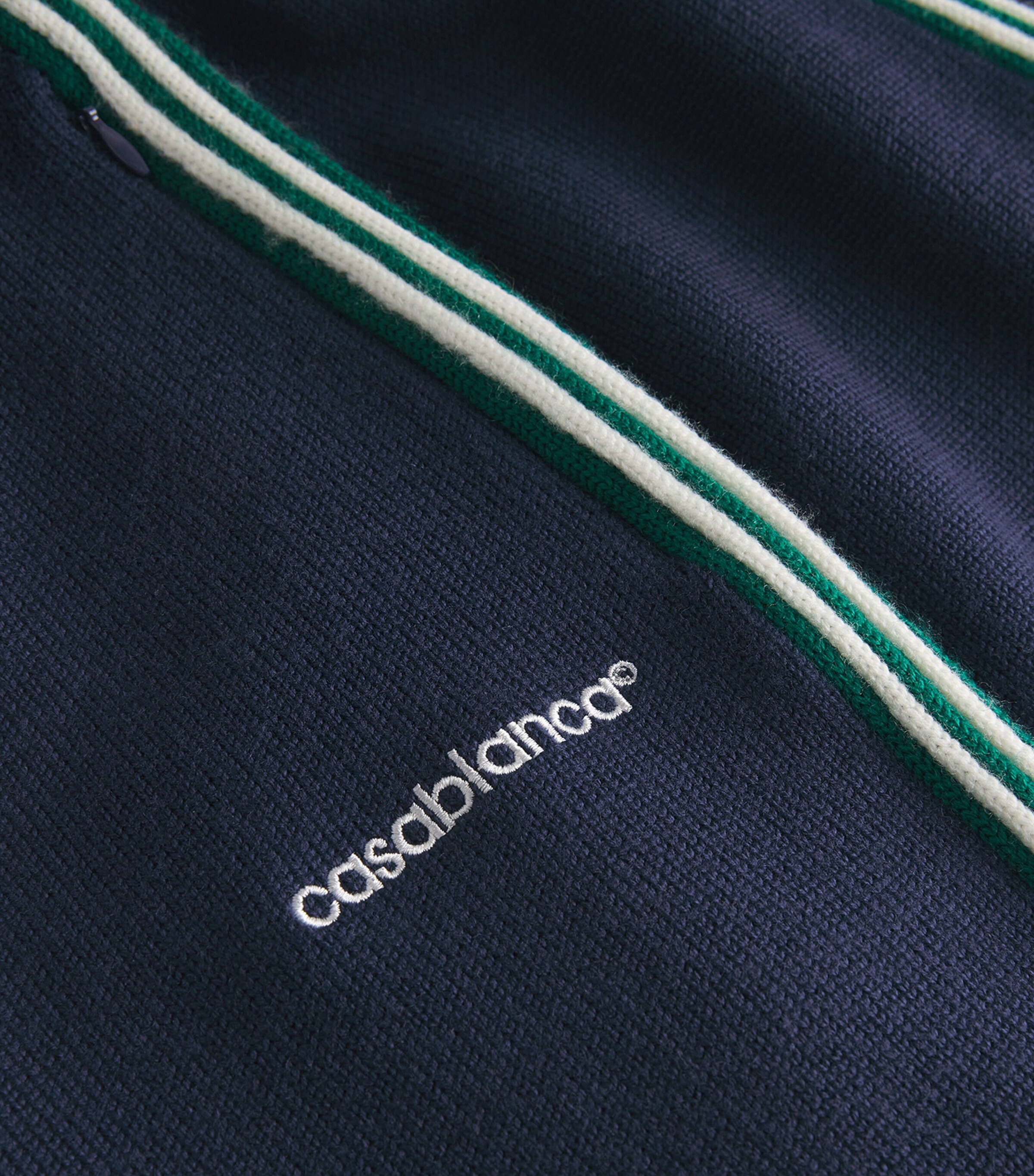 Casablanca Mens Merino Wool Tennis Trousers Navy Image 5