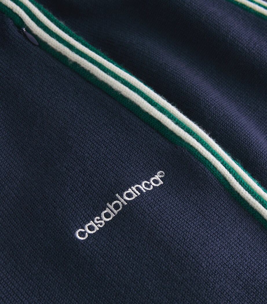 Casablanca Mens Merino Wool Tennis Trousers Navy Image 5