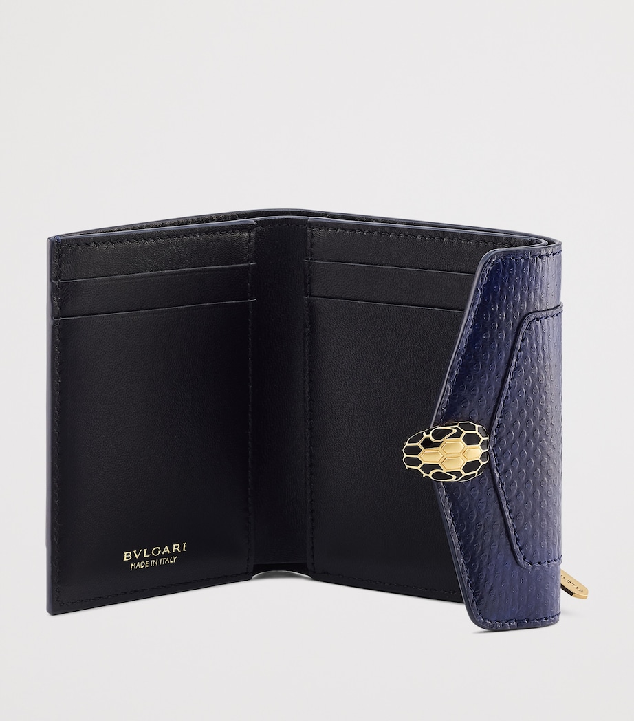 Karung Leather Serpenti Forever Compact Wallet BLUE MEDIUM Image 2