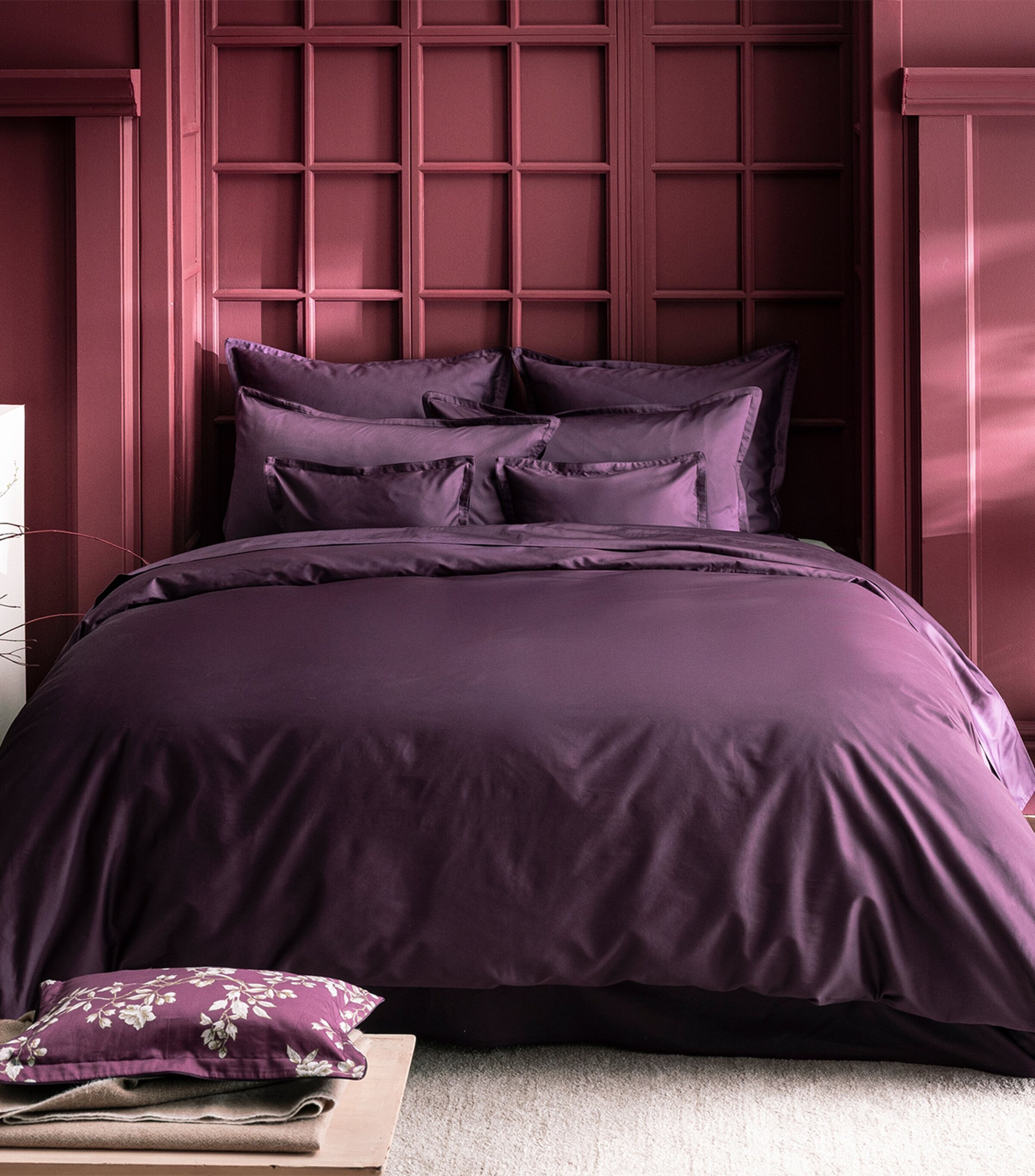 Cotton Teophile King Duvet Cover (230cm x 220cm) PURPLE Image 3