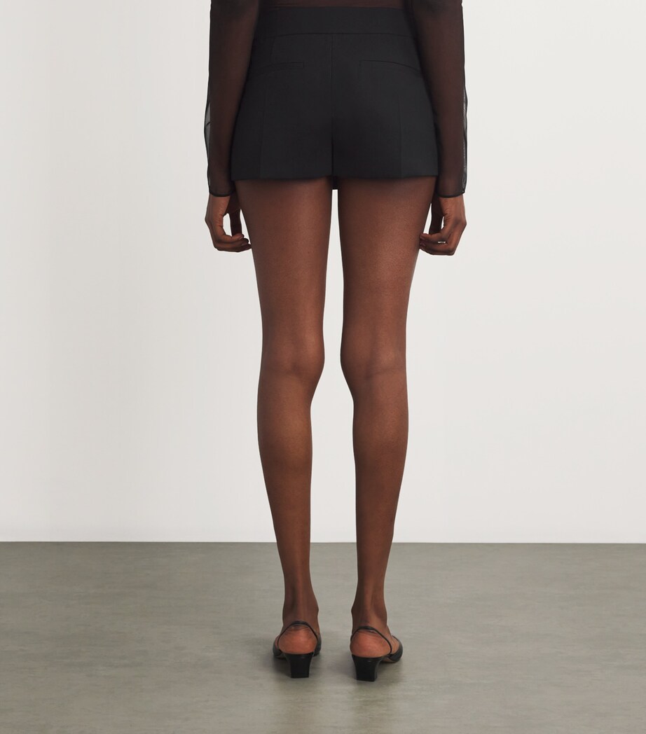 Wool Low-Rise Mini Skort 001BLACK Image 4