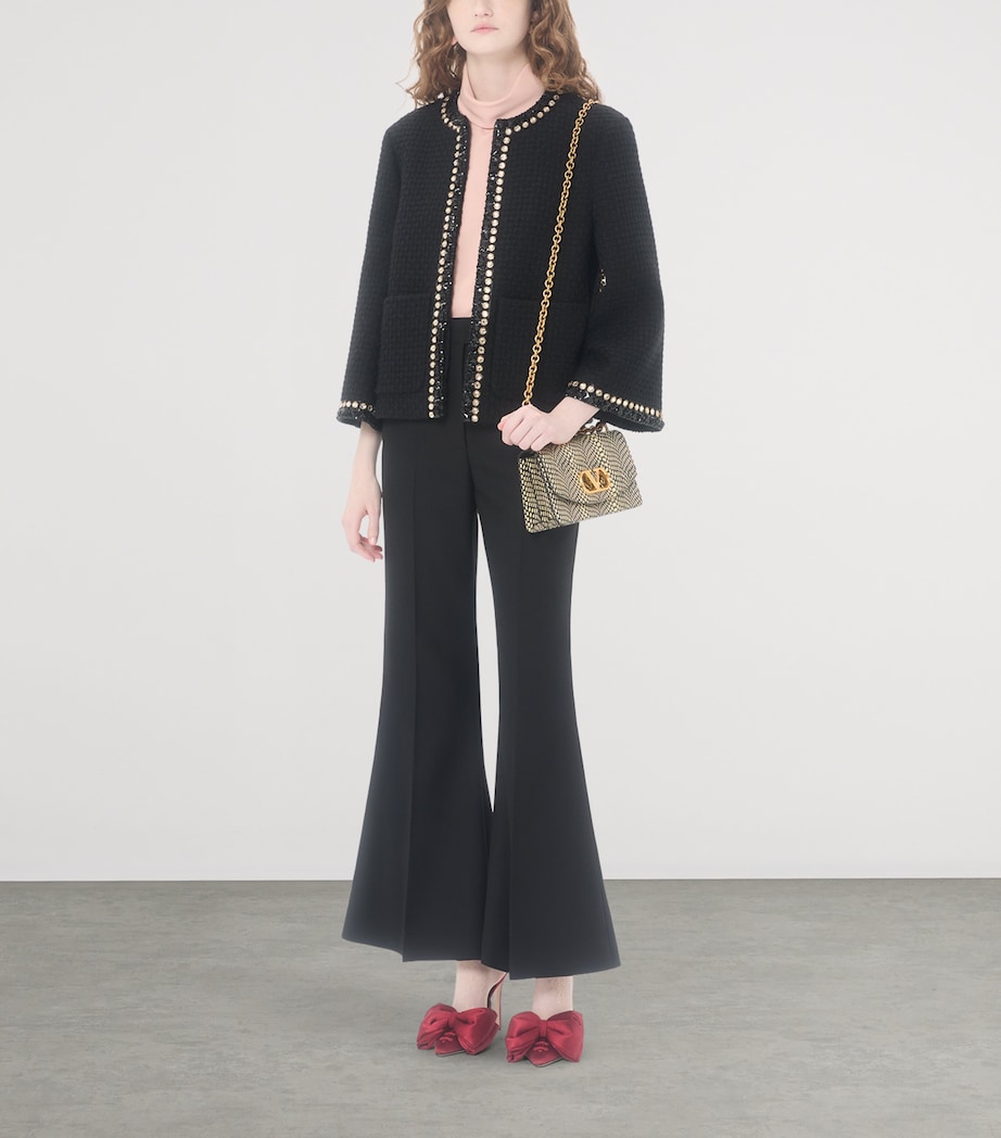 Wool-Blend Embellished Blazer 0NO Image 5