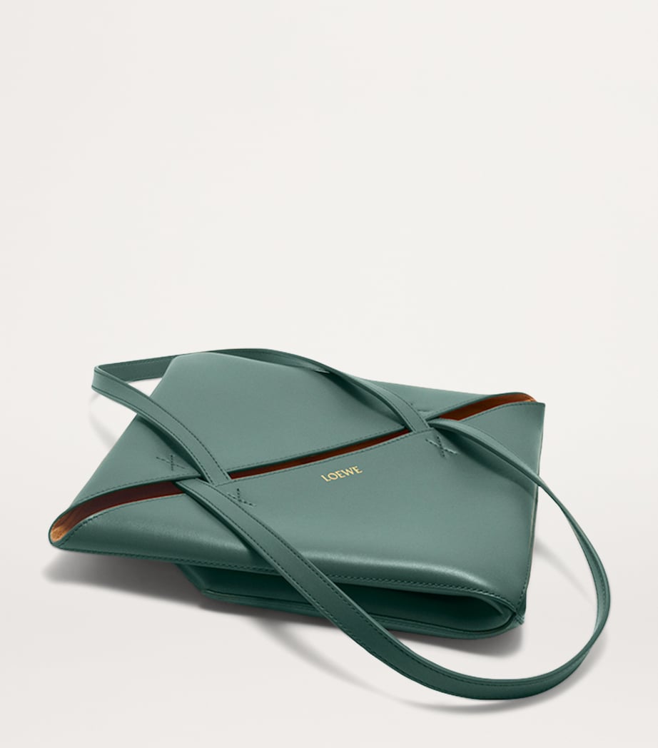 LOEWE Medium Leather Puzzle Fold Tote Bag Vetiver Image 6