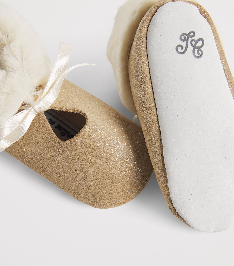 Faux Fur-Trim Glitter Booties 74OR Image 4