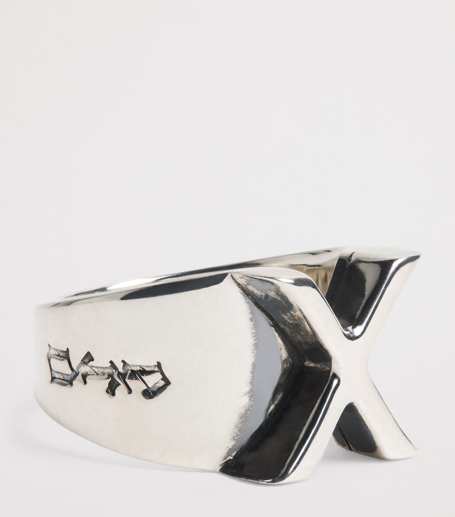 Sterling Silver X Ring SILVER Image 3