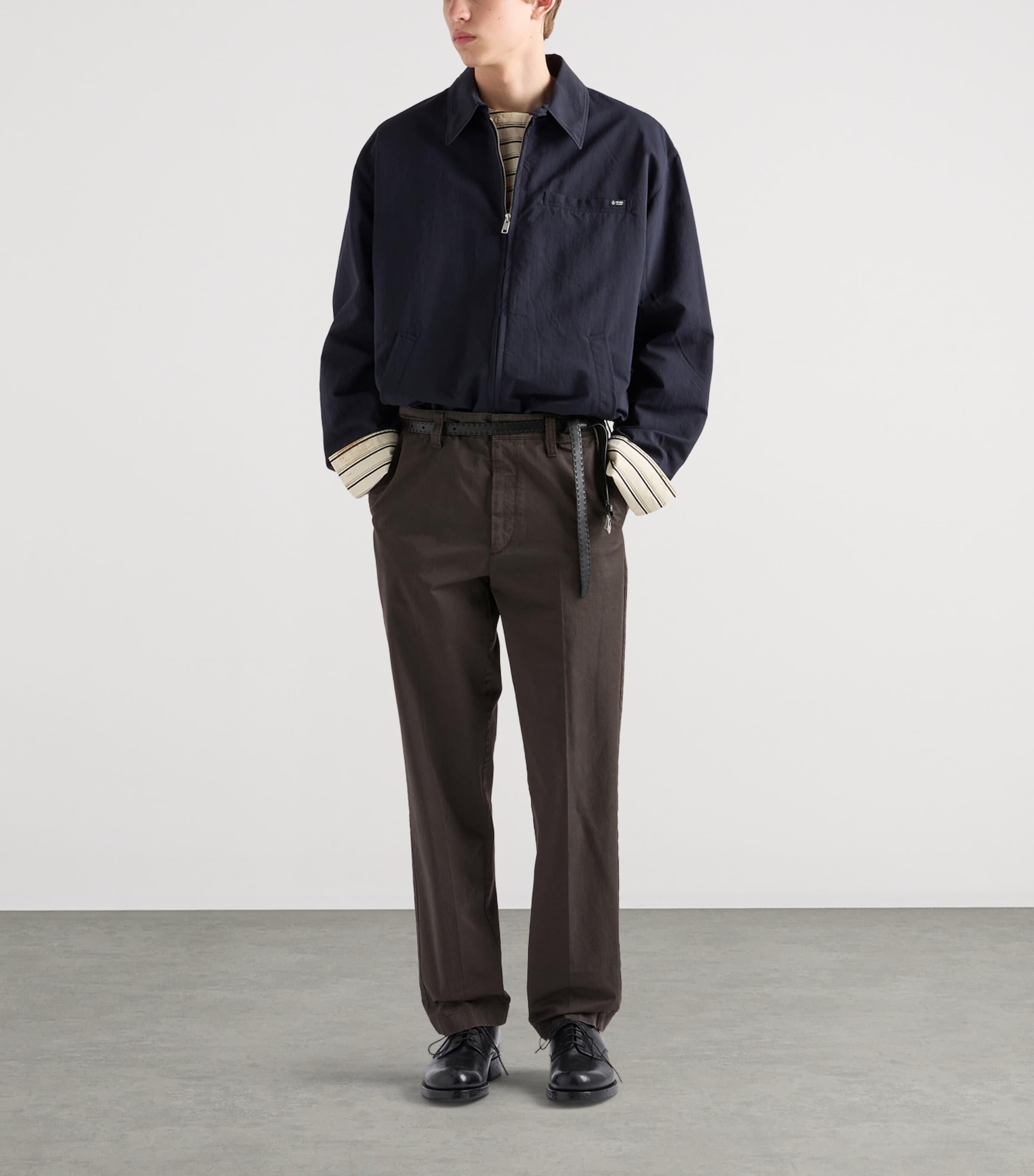 Prada Mens Technical Shirt Jacket Blue Image 2