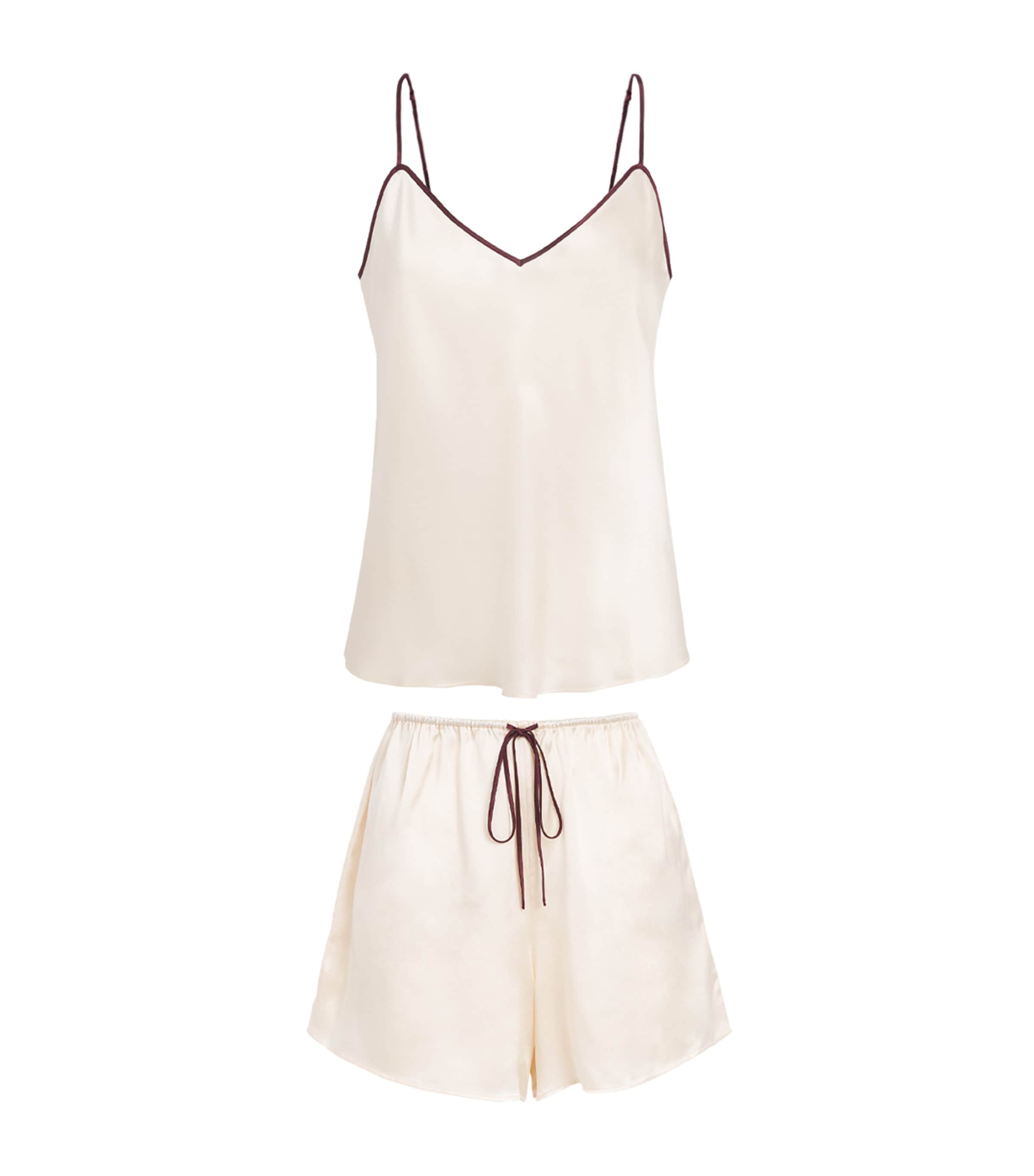 Olivia von Halle Womens Silk Elle Pyjama Set Bone Image 1
