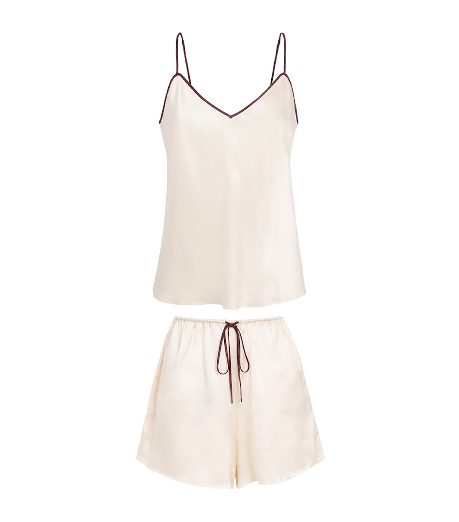 Olivia von Halle Womens Silk Elle Pyjama Set Bone Image 1