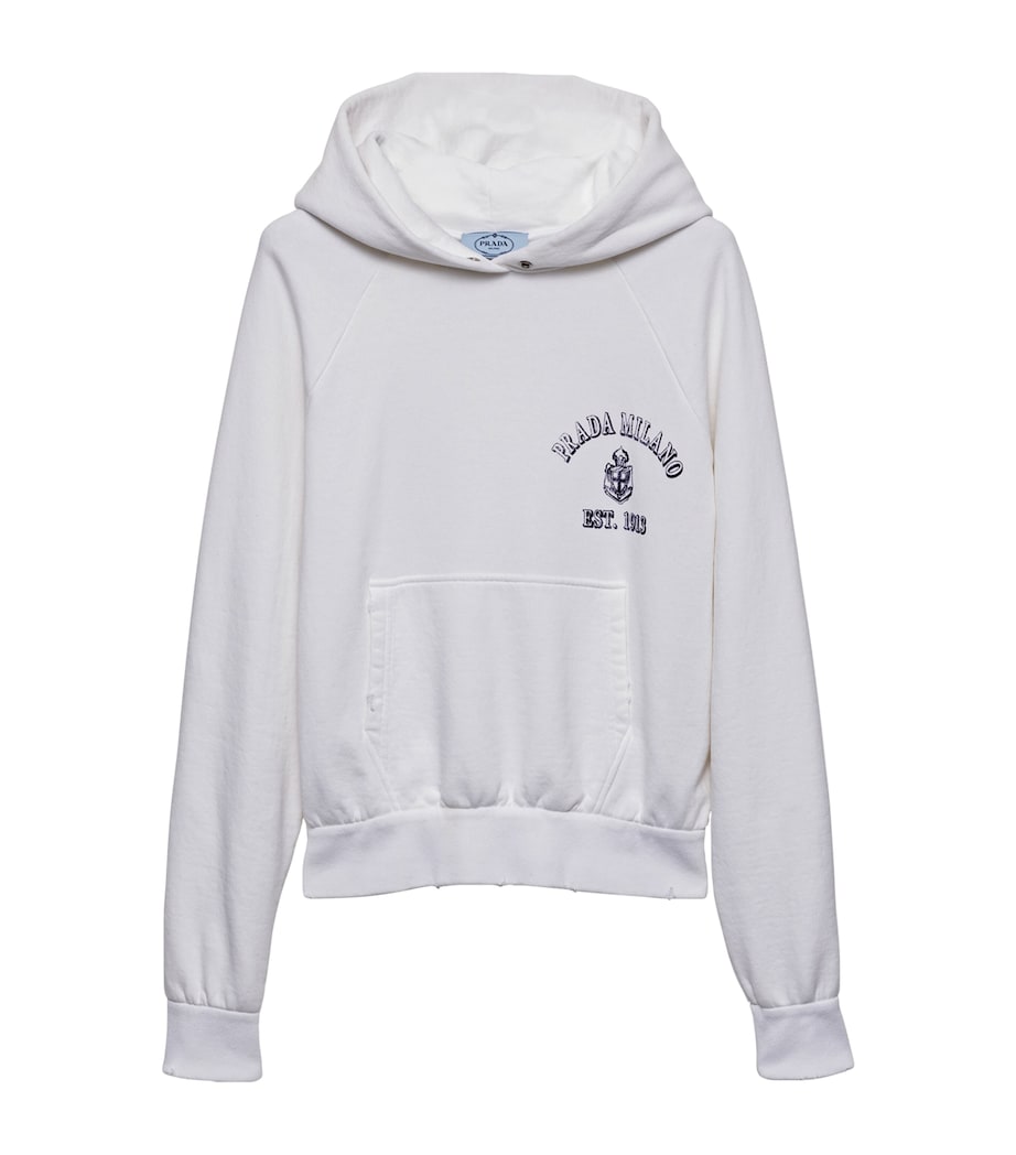 Prada Womens Cotton Logo Hoodie Image 1