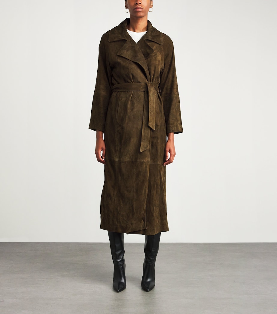 Suede Althea Coat DEEP OLIVE Image 3
