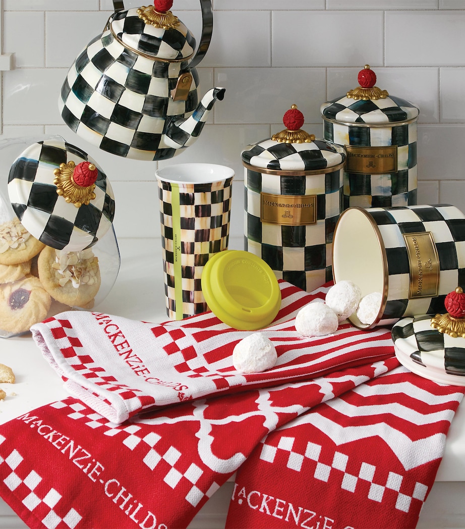 Large Courtly Check Enamel Canister BLACK Image 3