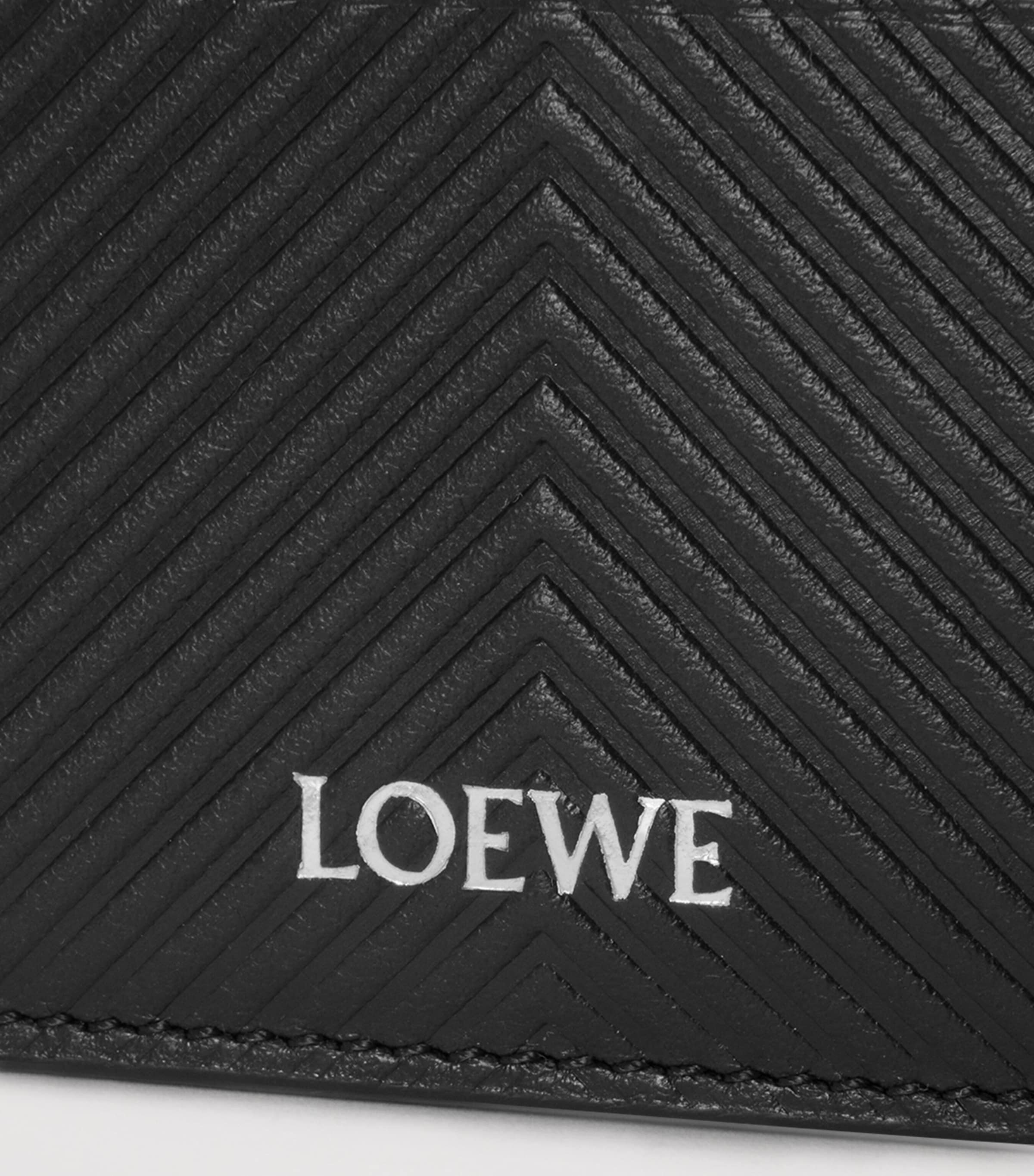 Leather Chevron Card Holder BLACK Image 4