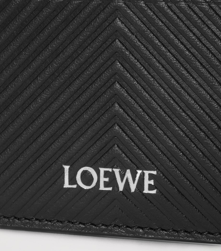Leather Chevron Card Holder BLACK Image 4