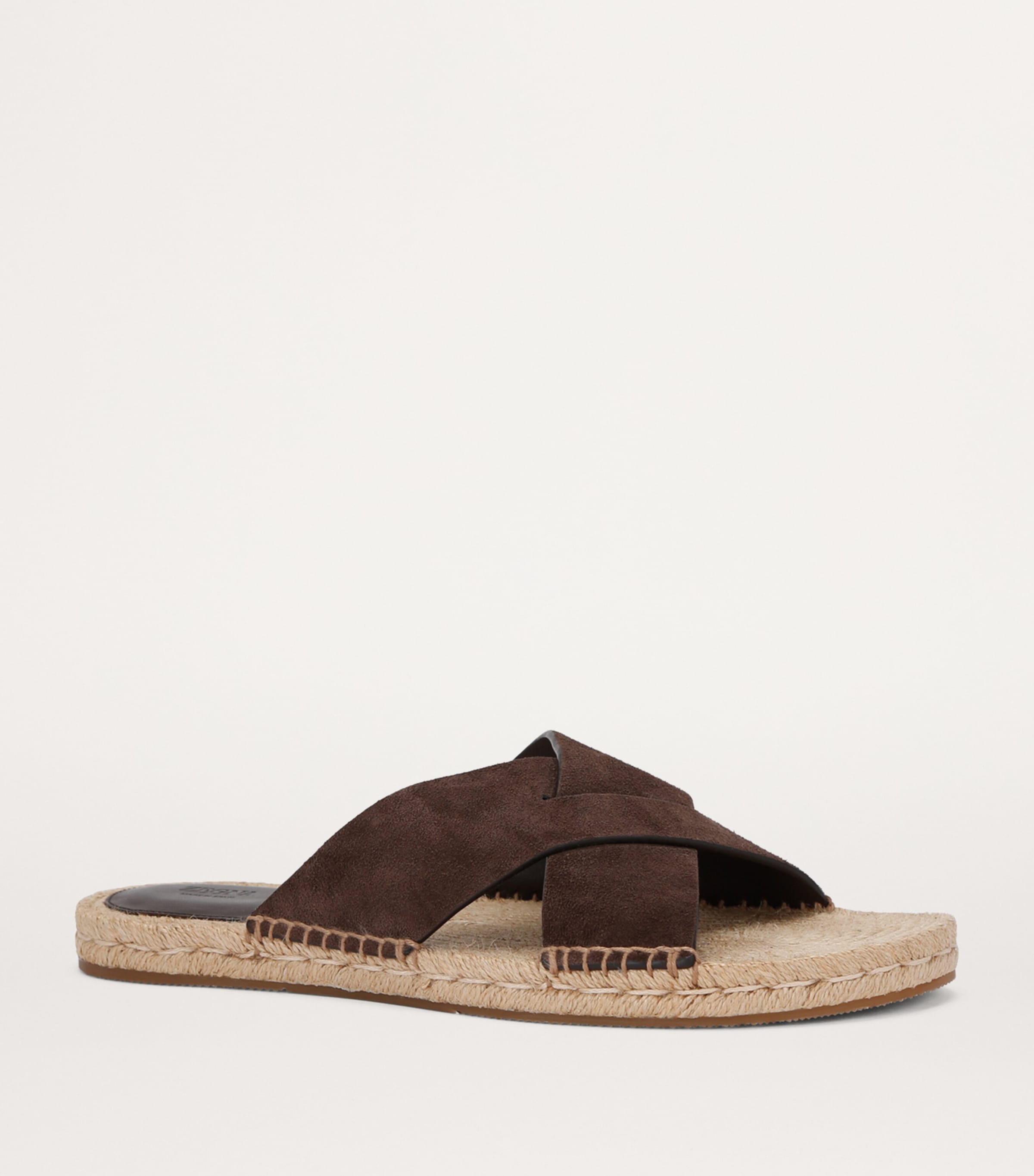 Suede Espadrille Sandals DARK BROWN Image 3