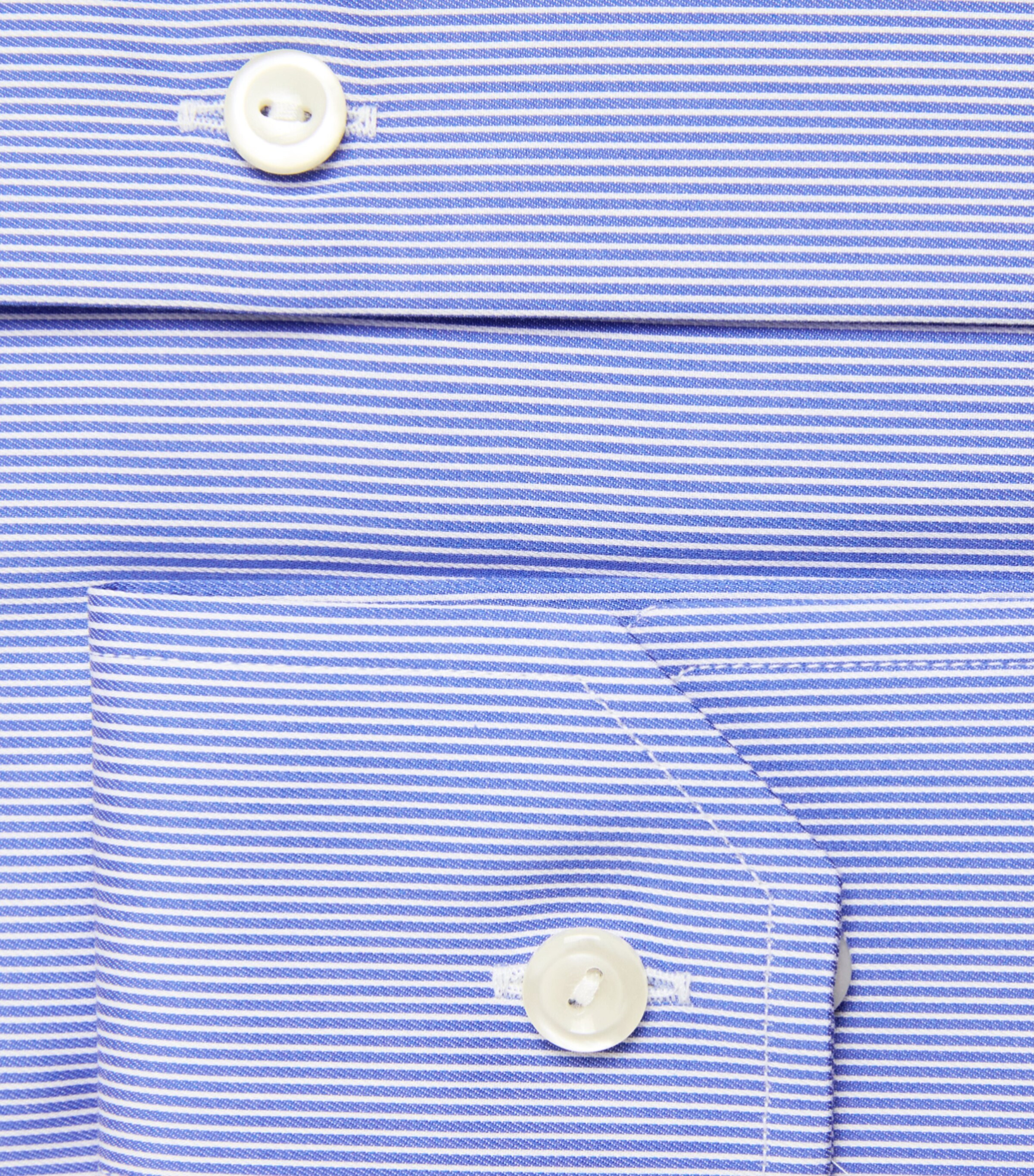 Eton Mens Cotton Stripe Contemporary Fit Shirt Mid Blue Image 6