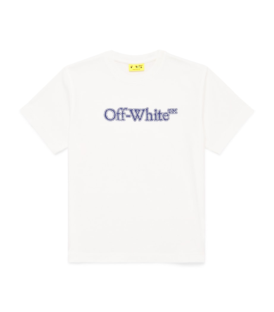 Bookish Crackle Logo T-Shirt (4-12 Years) 145WHITE-BLUE Image 1