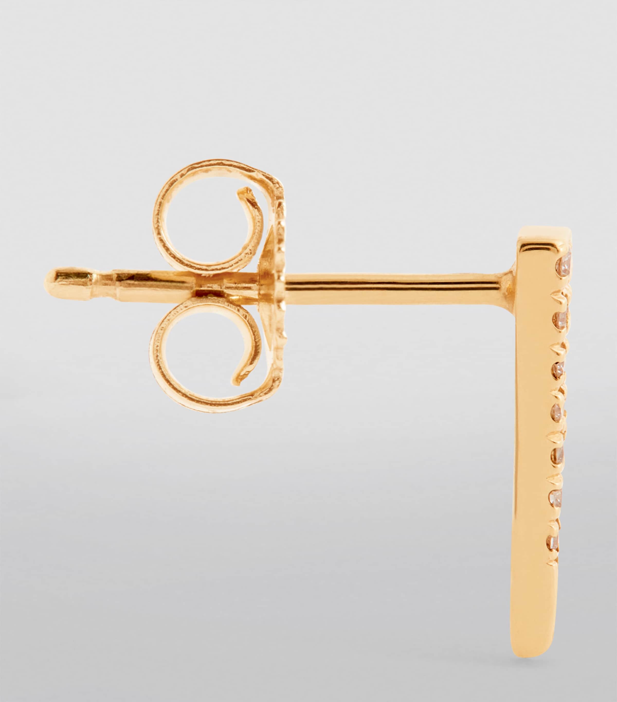 Eva Fehren Yellow Gold and Pavé Diamond Fringe Stud Earrings Yellow Gold Image 3