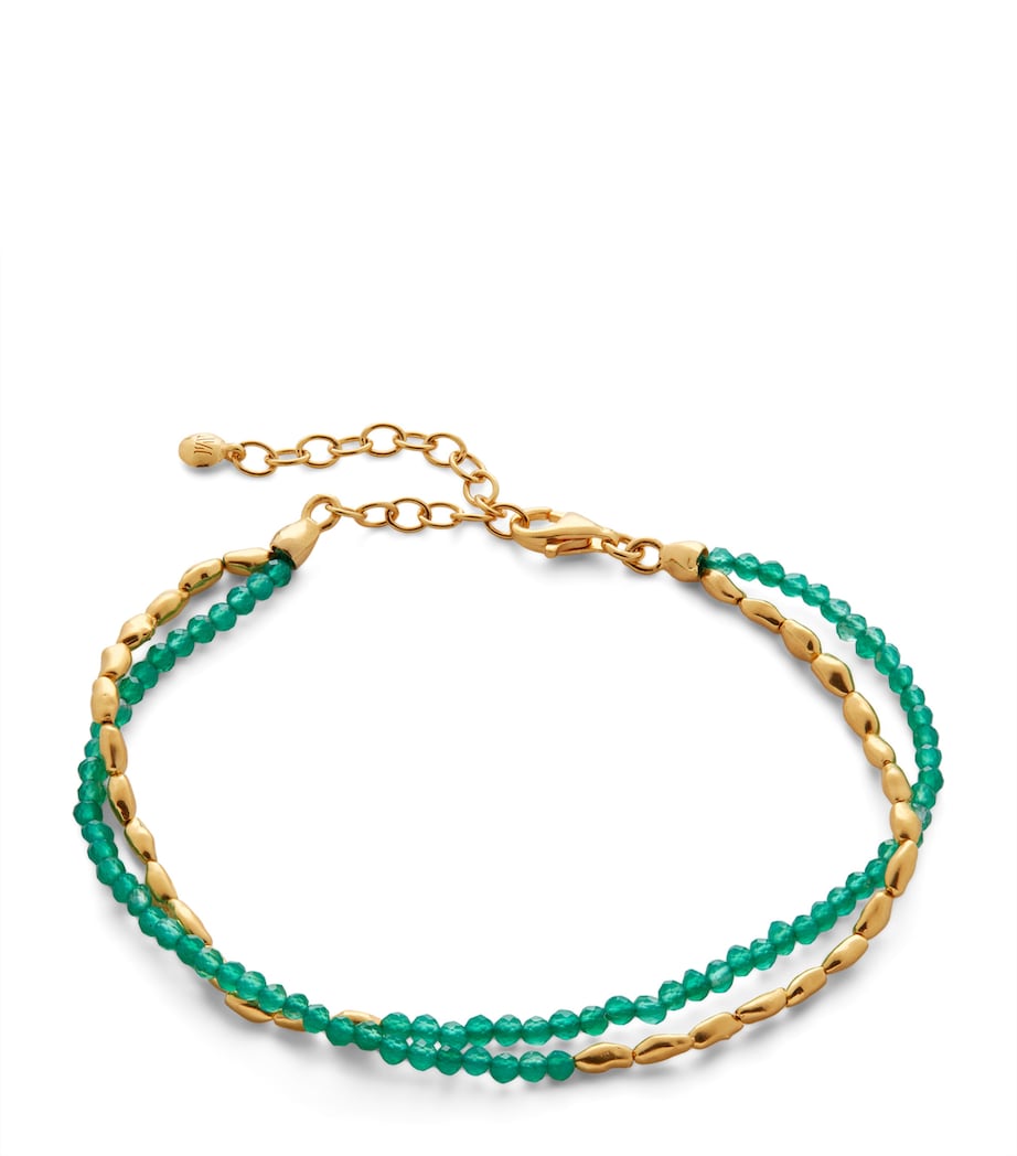 Gold Vermeil and Green Onyx Mini Nugget Beaded Bracelet 18K GOLD VERMEIL Image 1