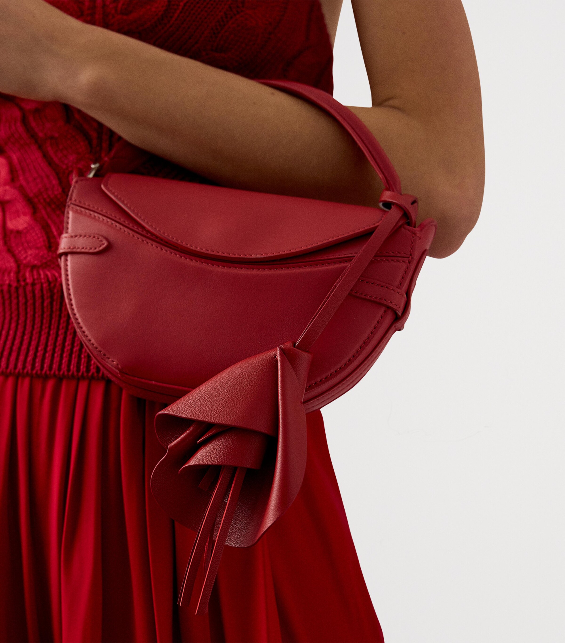 Ralph Lauren Collection Lambskin Floral Bag Charm Red Image 2