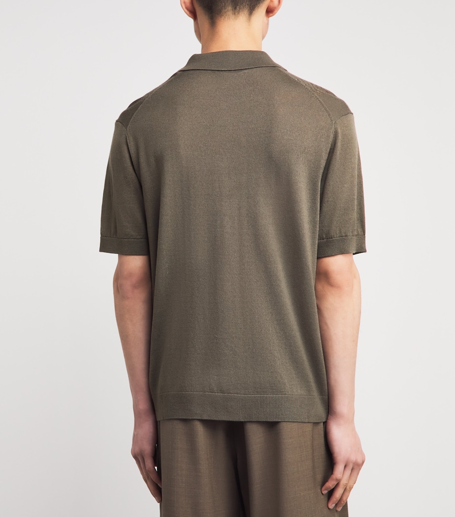 NN.07 Mens Wool-Blend Knitted Polo Shirt Mable Husk Image 5