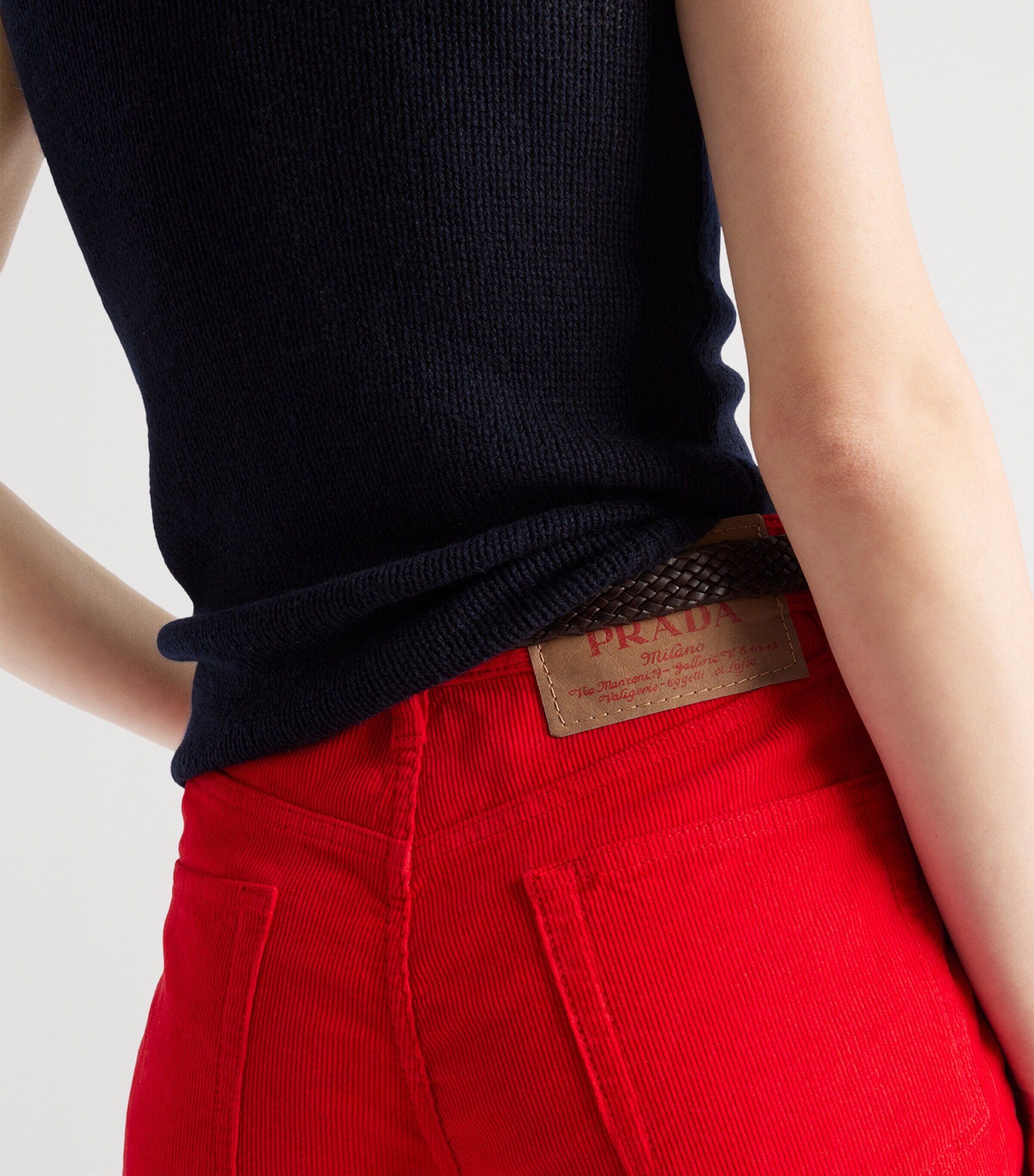 Corduroy Straight Trousers F01BW Image 5