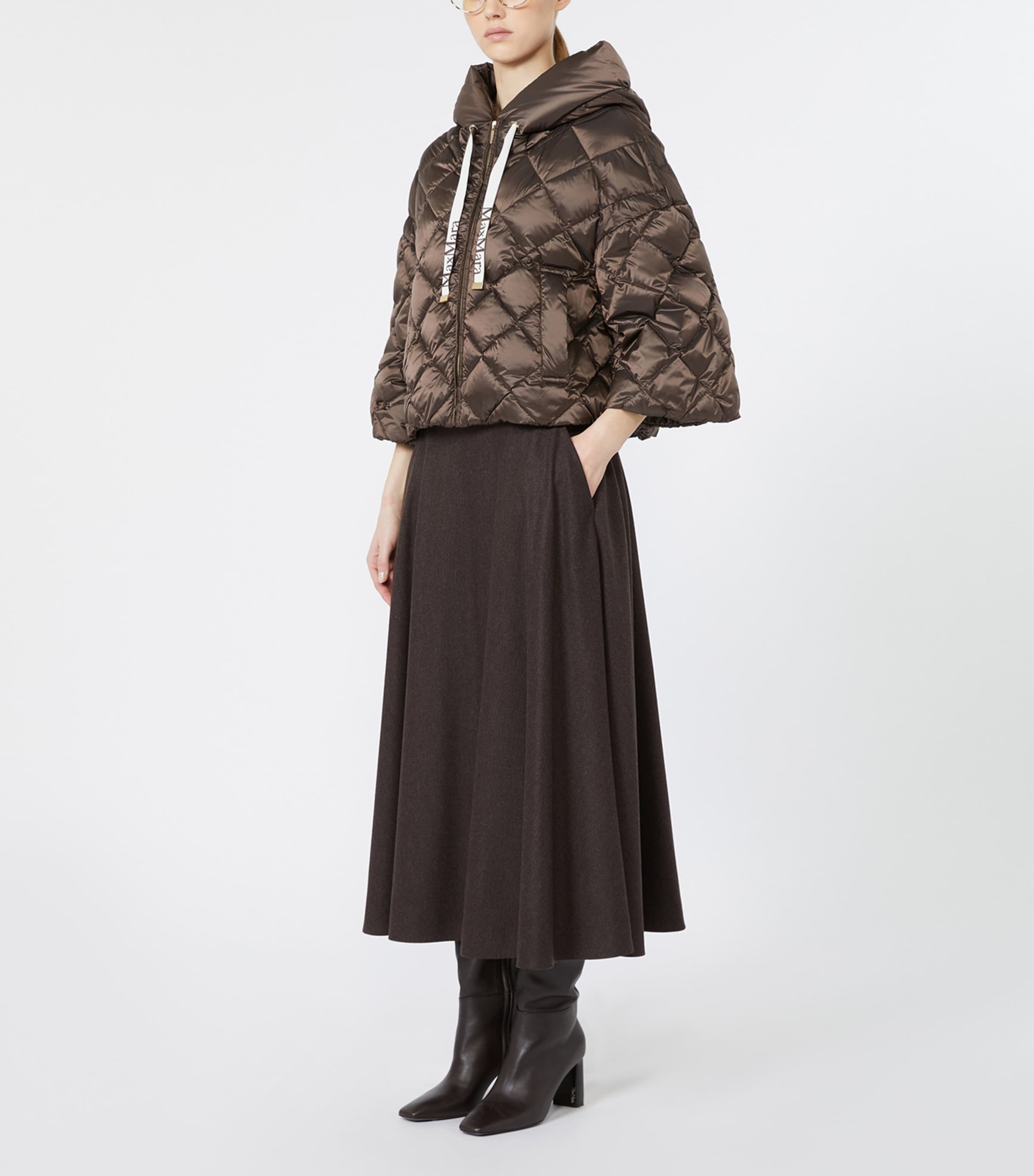 Max Mara Womens Down Quilted Jacket Brown Image 2