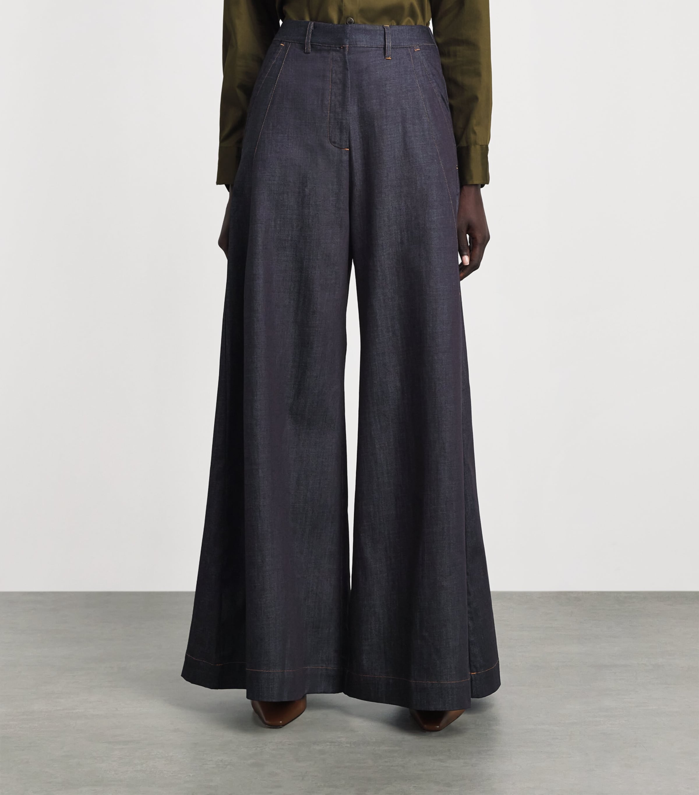 Palmer//Harding Womens Elara High-Rise Wide-Leg Jeans Indigo Denim Image 4