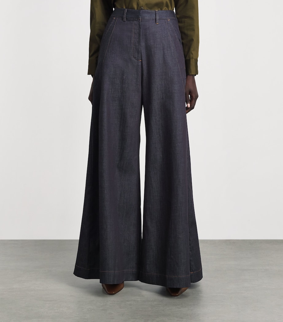 Palmer//Harding Womens Elara High-Rise Wide-Leg Jeans Indigo Denim Image 4
