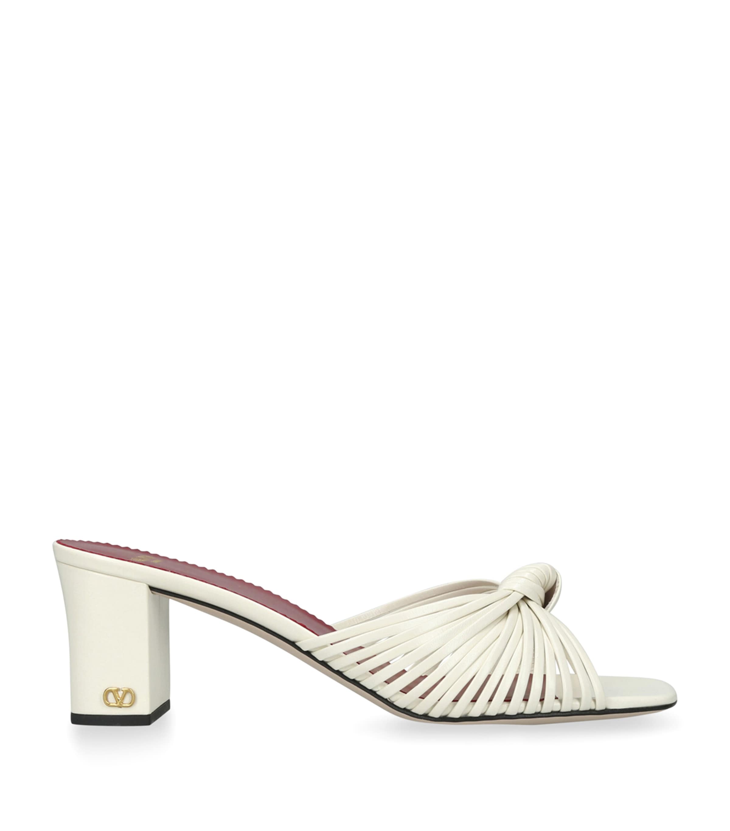 Valentino Garavani Leather Annet Heeled Mules 60 White Image 1