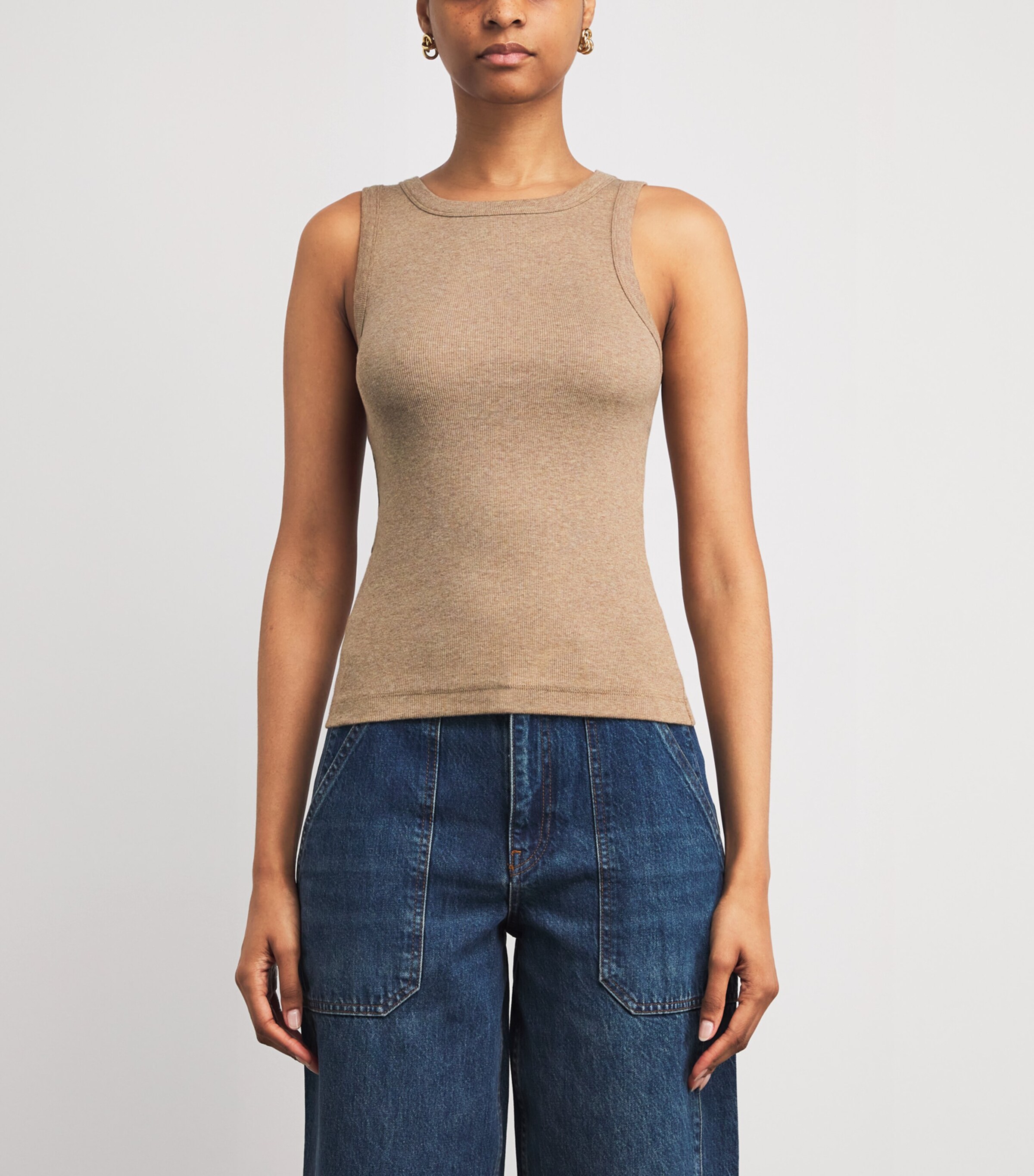 Organic Cotton-Blend Tank Top CAMEL MELANGE Image 3