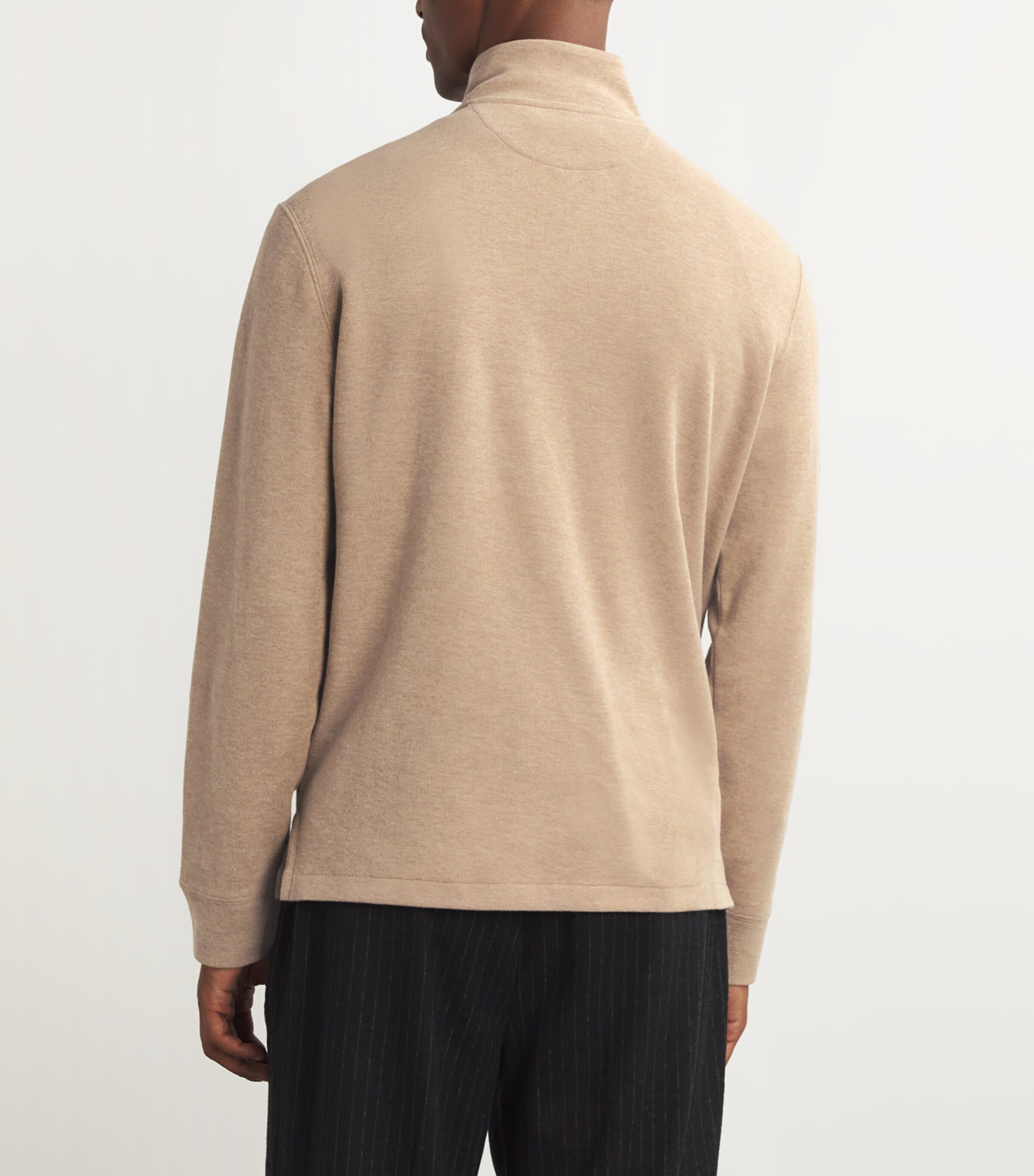 Polo Ralph Lauren Mens Cotton Quarter-Zip Sweater Brown Image 4