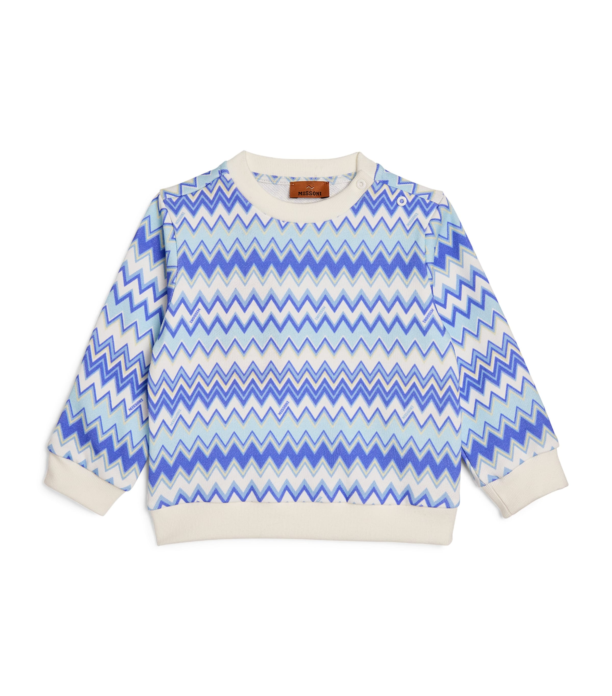 Zigzag Sweater (6-24 Months) 100CEWHITE/LGHT BLUE Image 1