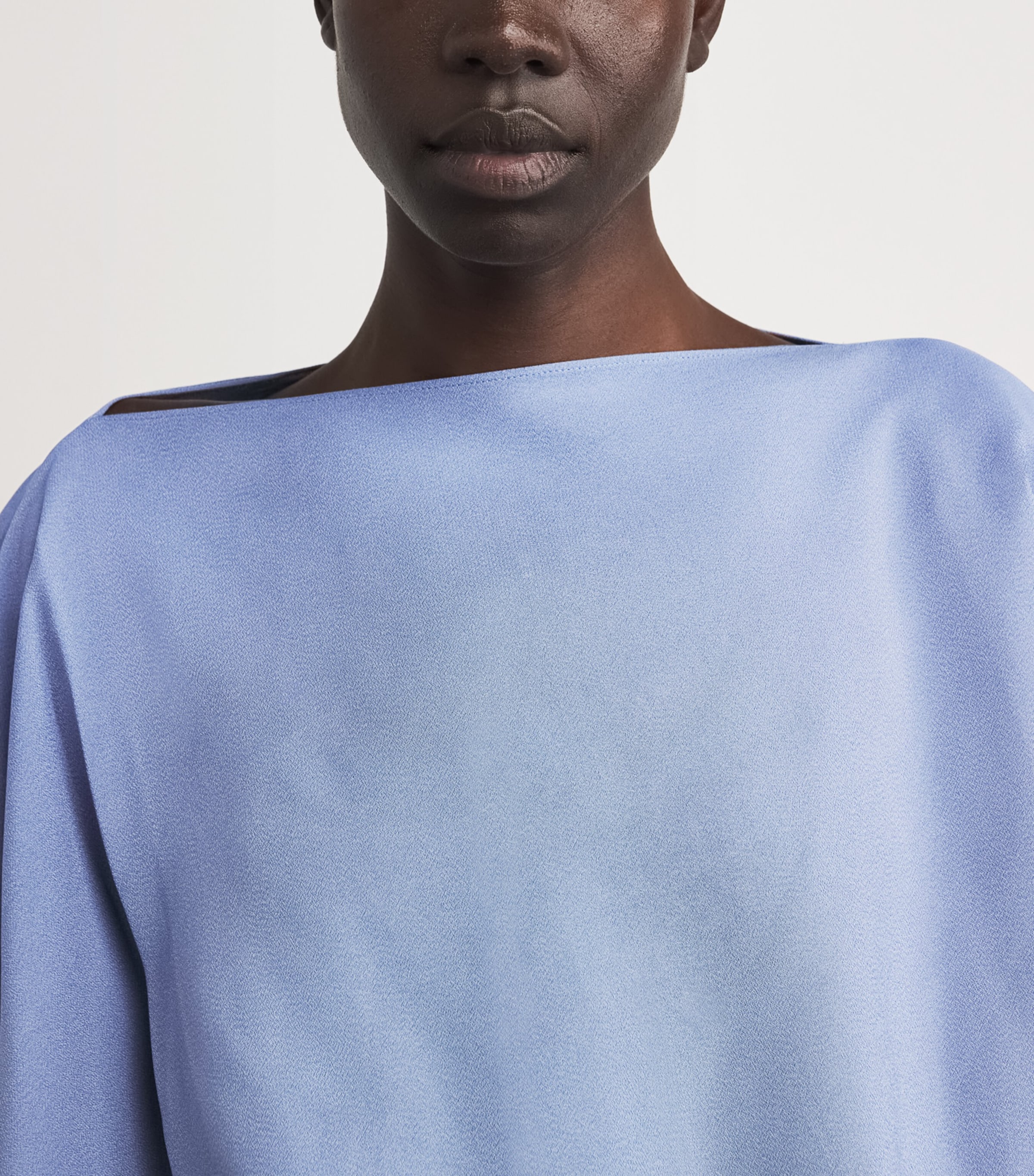 Crepe Cady Draped Eolia Gown SMOKE BLUE Image 6