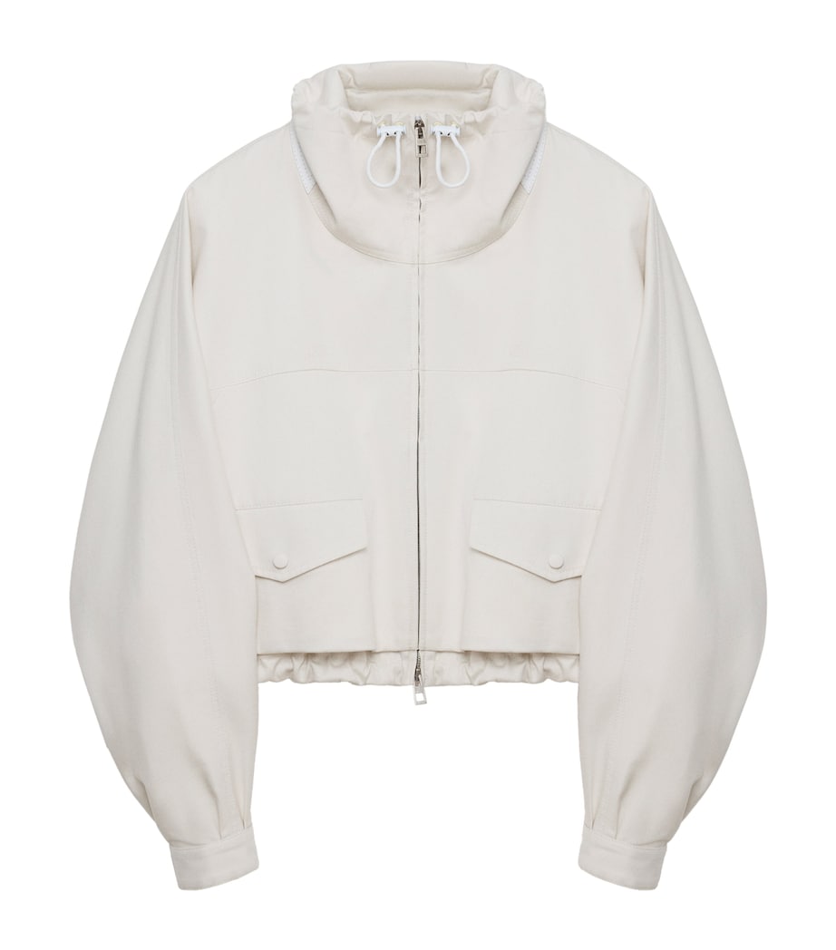 LOEWE Womens Cotton-Silk Bomber Jacket Ivory Image 1