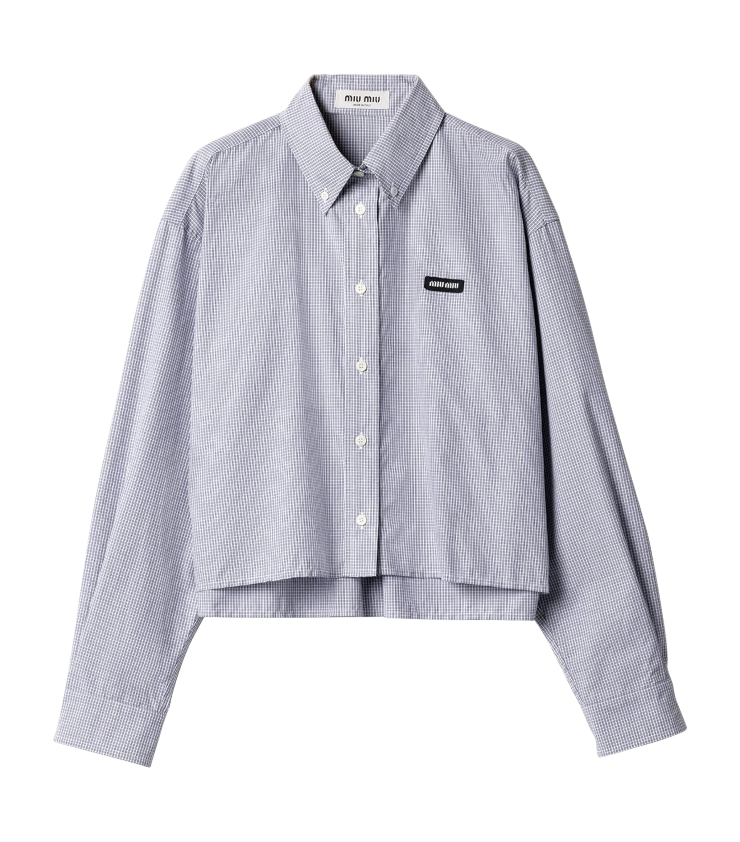 Miu Miu Womens Cotton Poplin Check Shirt Image 1