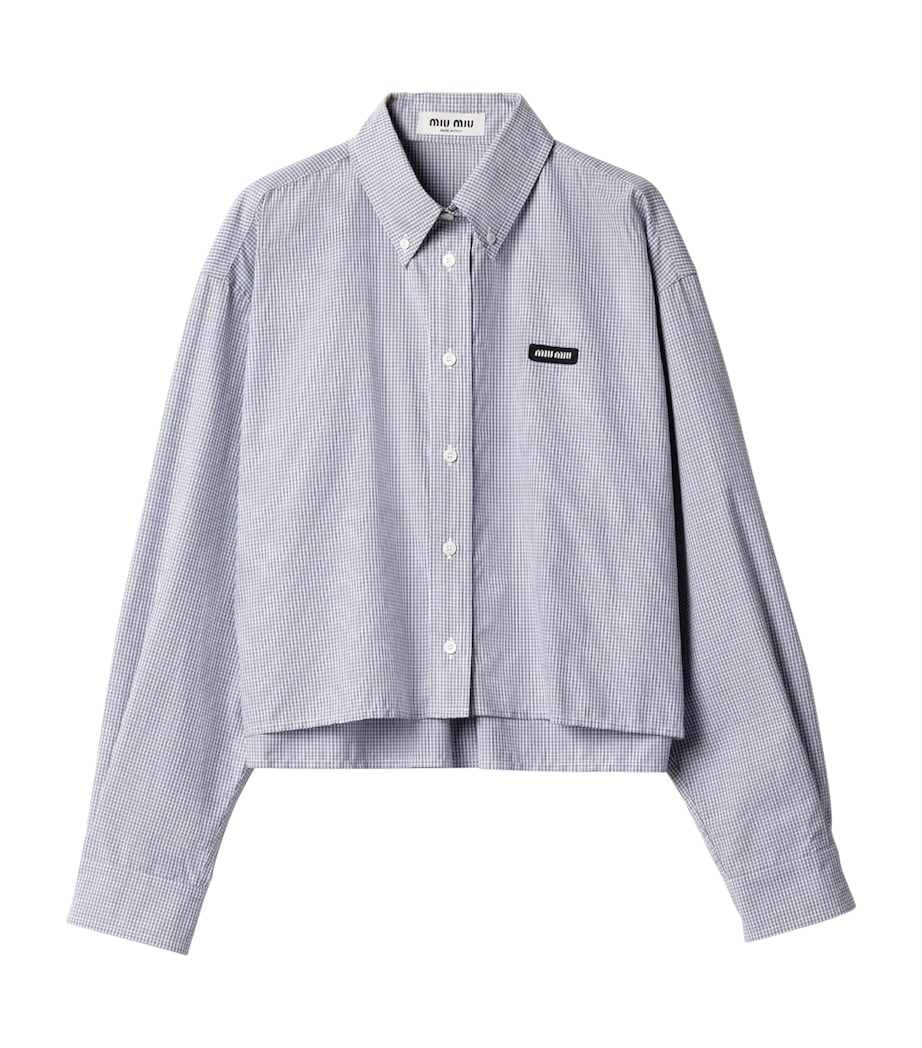 Miu Miu Womens Cotton Poplin Check Shirt Image 1