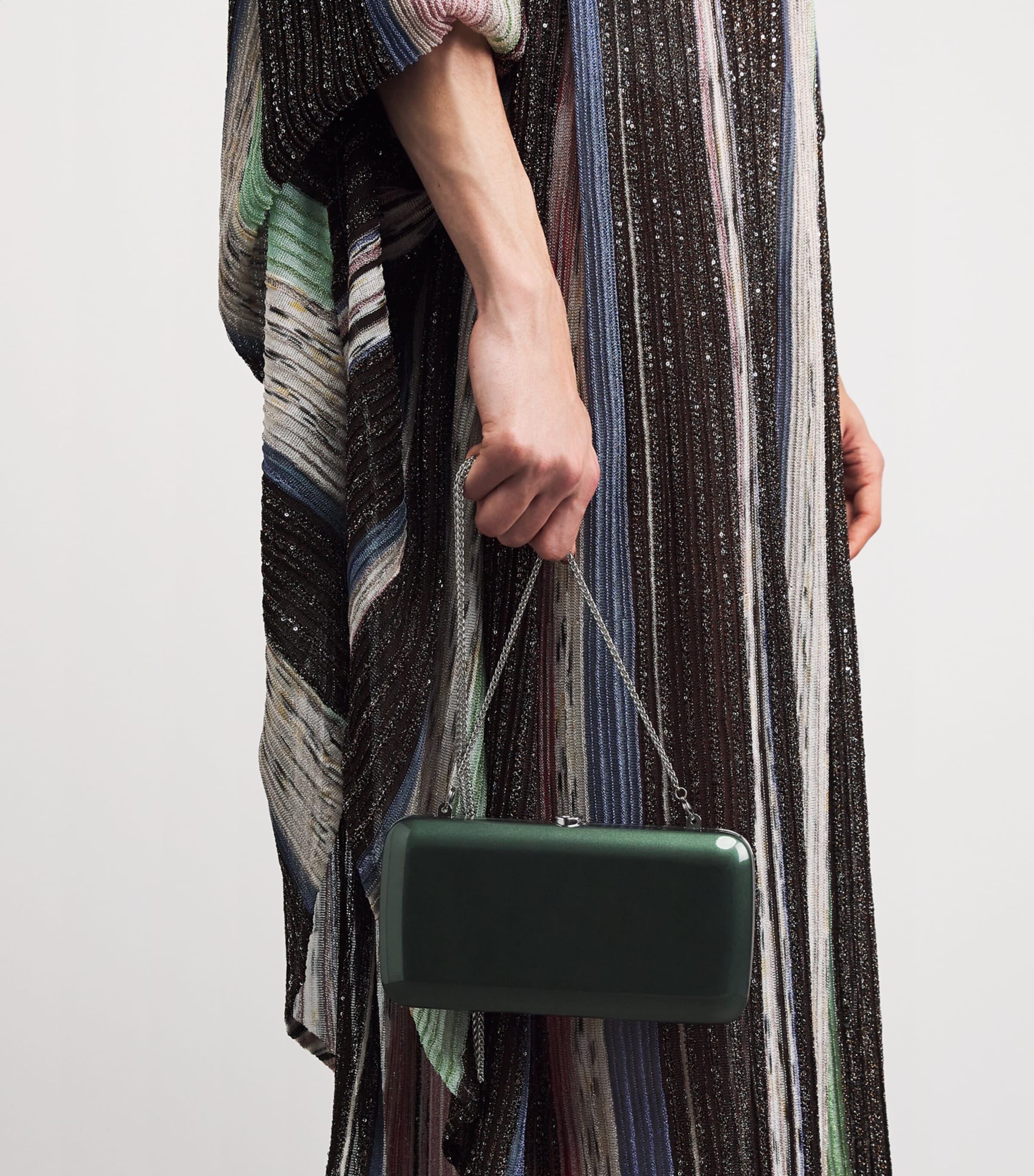 Jeffrey Levinson Mirrored Finley Clutch Bag Green Image 4