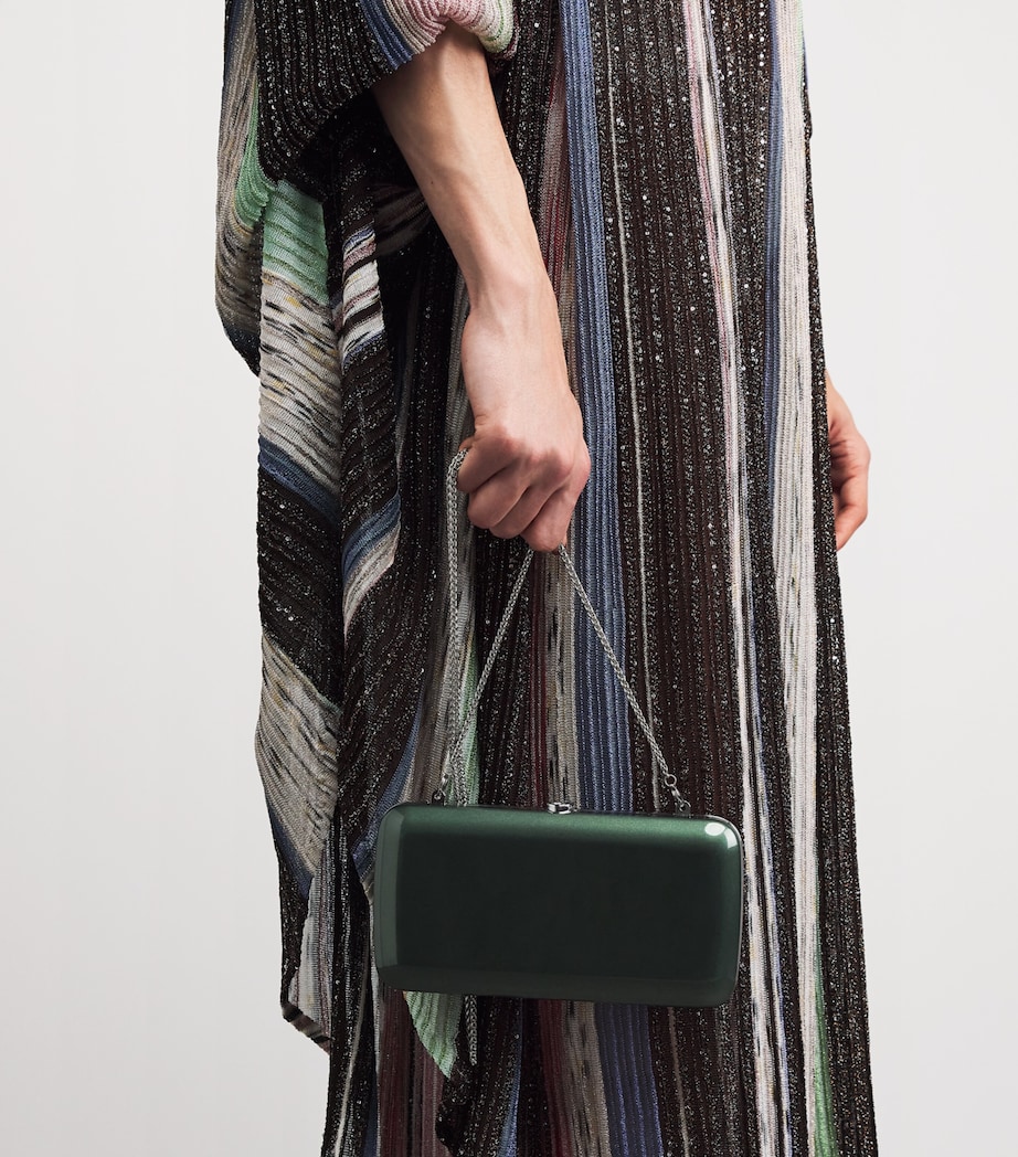 Jeffrey Levinson Mirrored Finley Clutch Bag Green Image 4