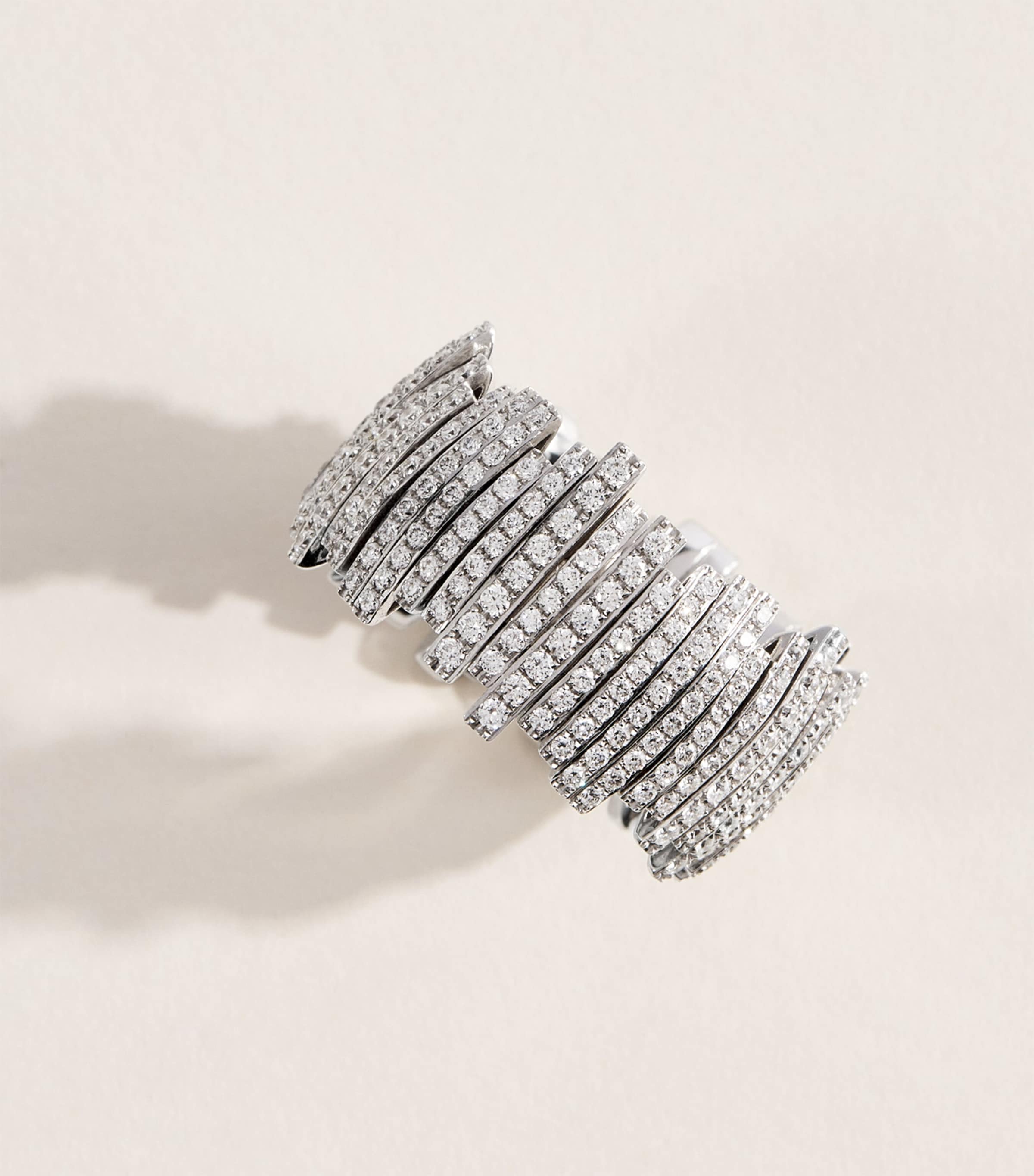 Suzanne Kalan White Gold and Diamond Full Pavé Deco Ring (Size 7.5) Wg/wd Image 3