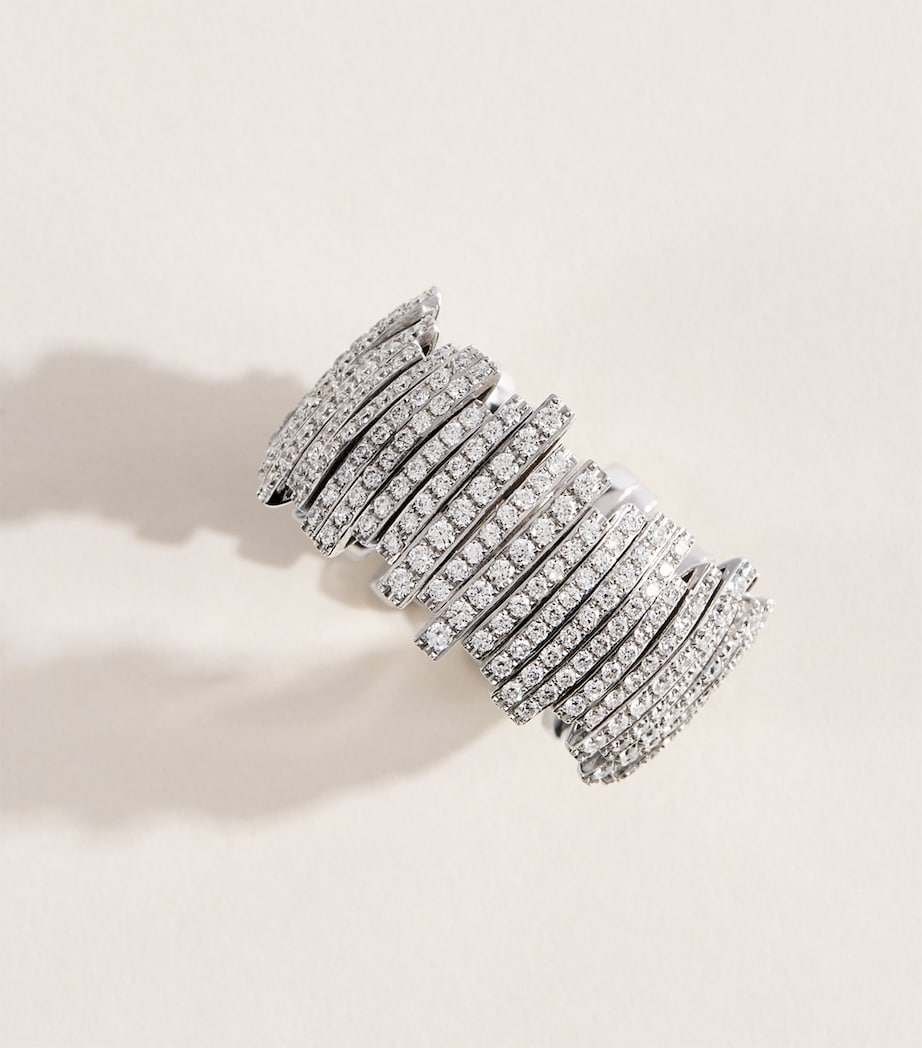 Suzanne Kalan White Gold and Diamond Full Pavé Deco Ring (Size 7.5) Wg/wd Image 3
