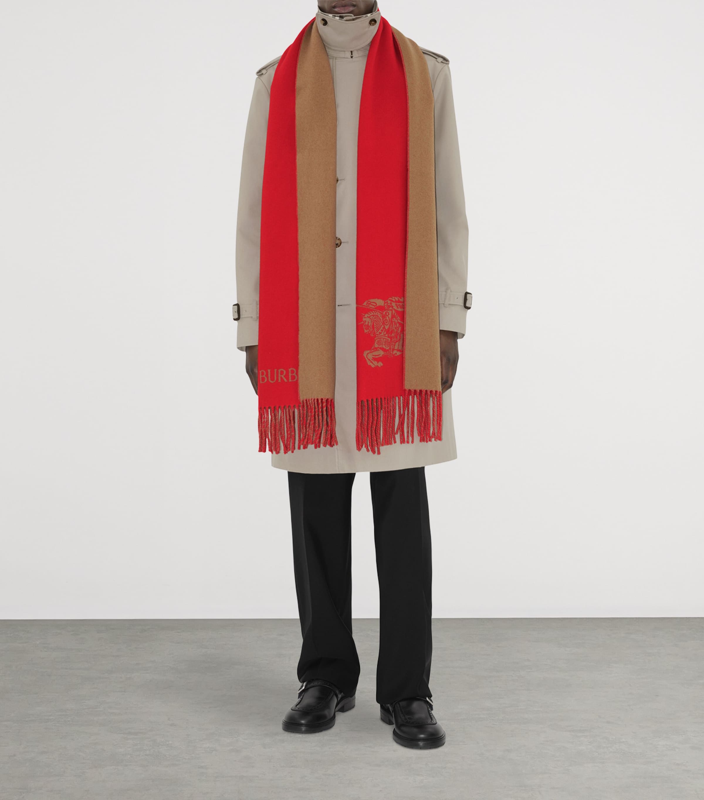 Cashmere Reversible EKD Scarf PILLAR/ CAMEL Image 5