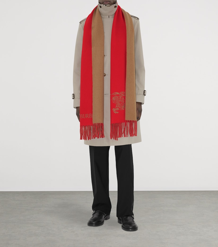 Cashmere Reversible EKD Scarf PILLAR/ CAMEL Image 5