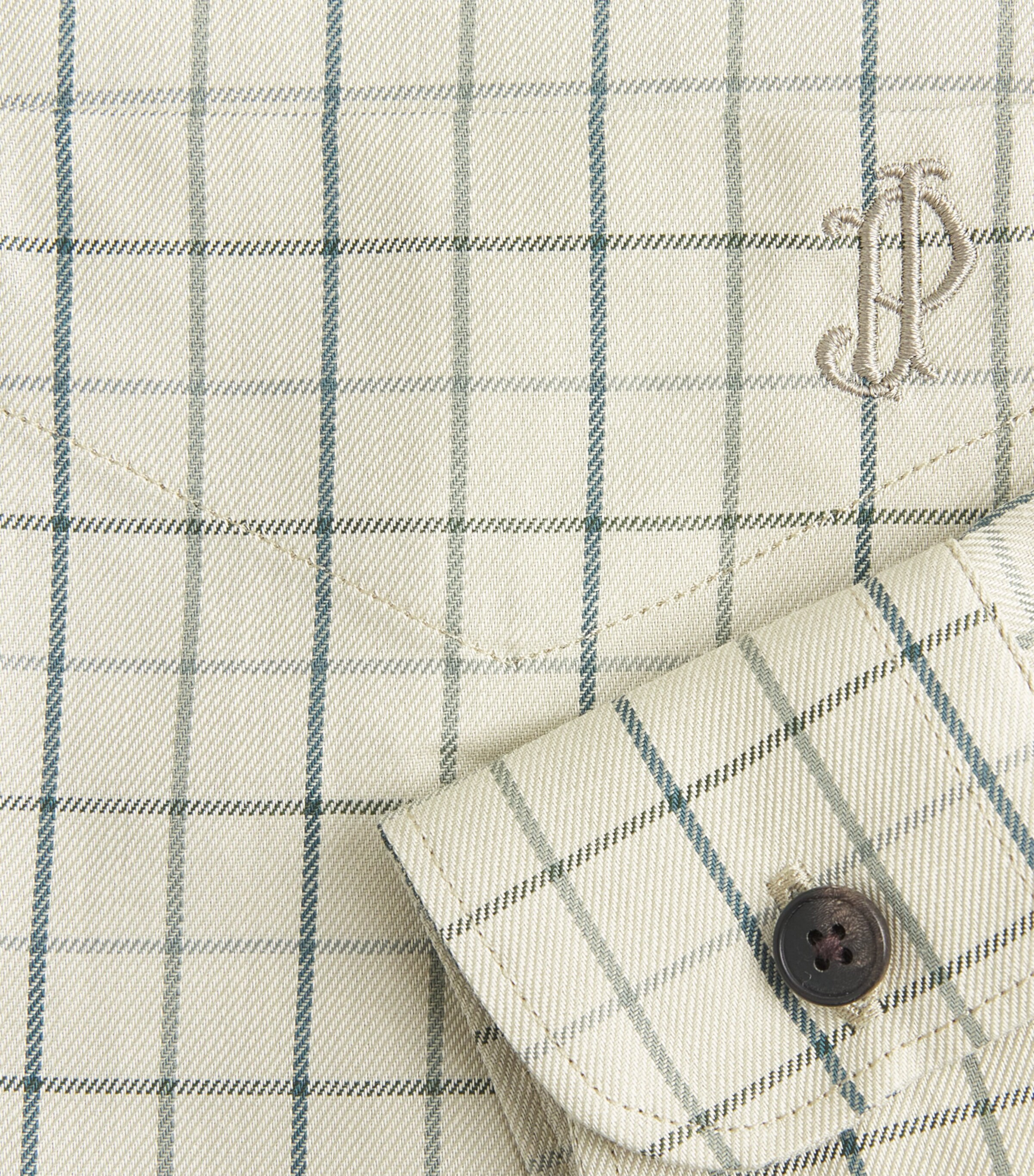 Purdey Mens Cotton Tattersall Shooting Shirt Sage Image 6