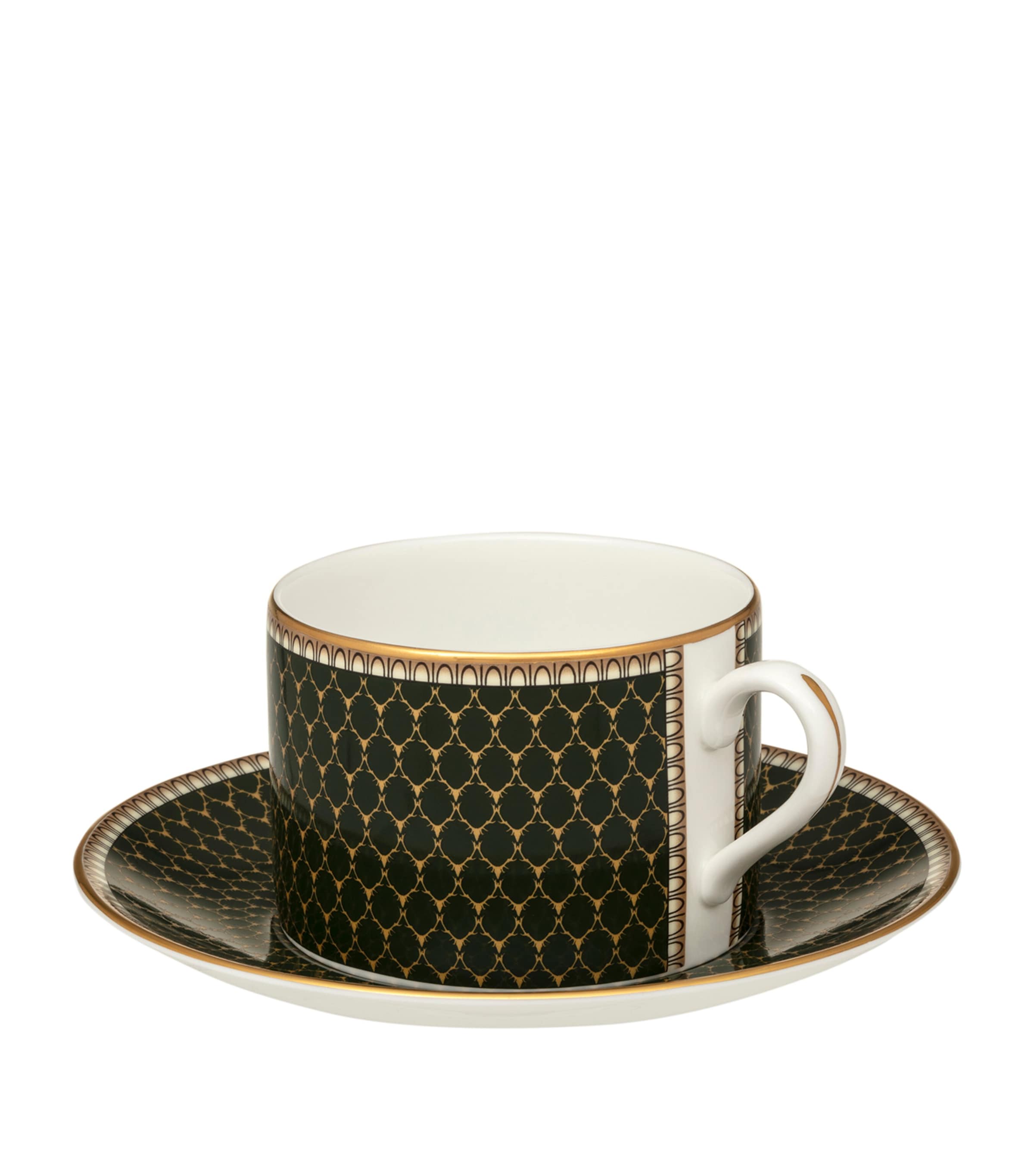 Halcyon Days Antler Trellis Teacup and Saucer Green Image 2