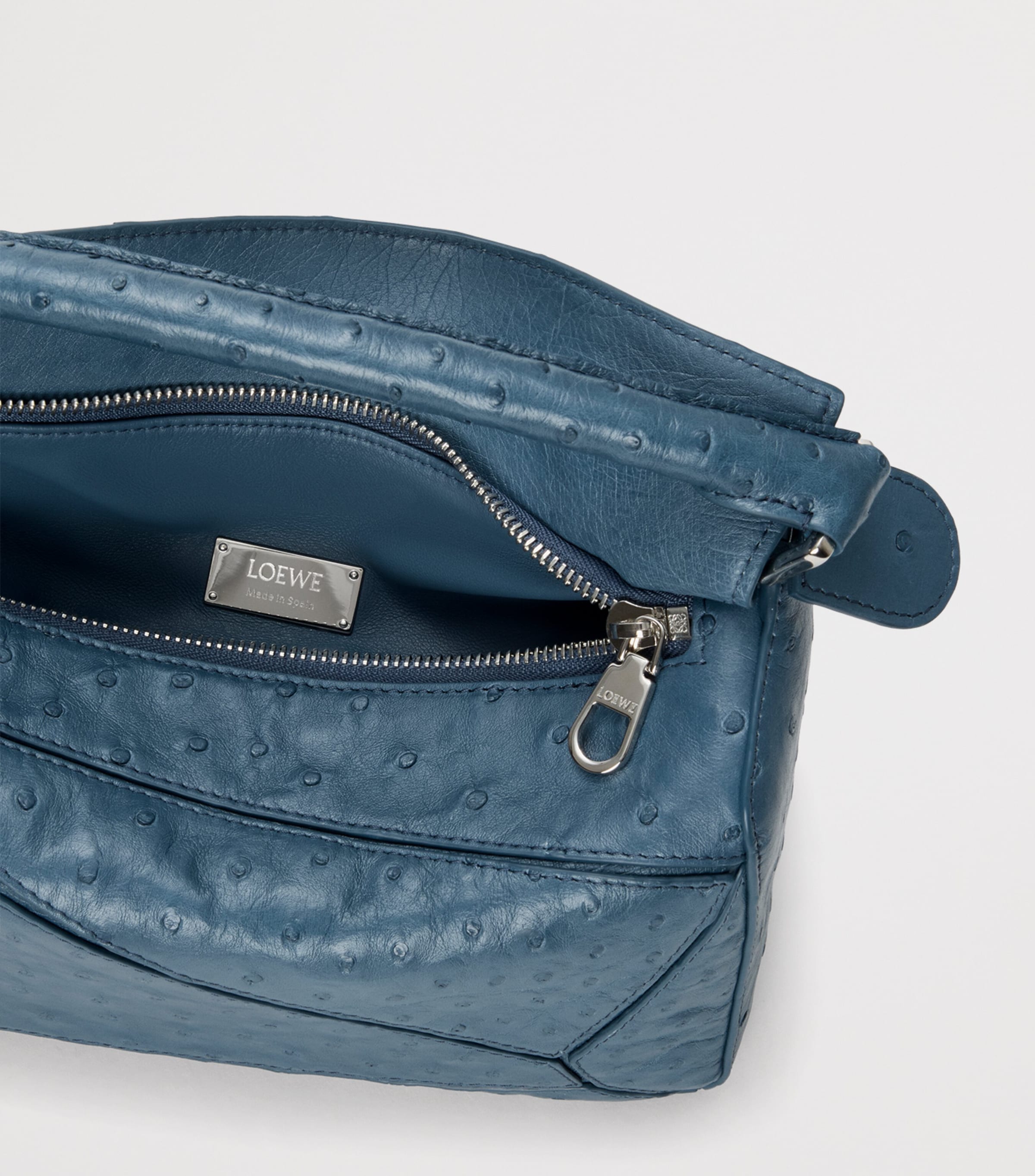 Small Leather Puzzle Top-Handle Bag DENIM Image 7